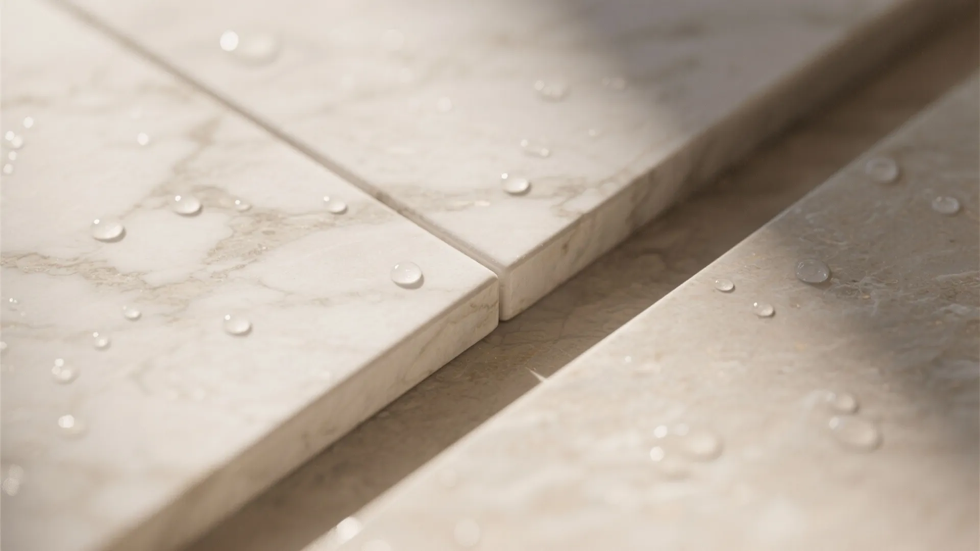 1) Minimalist stone with honed finishes