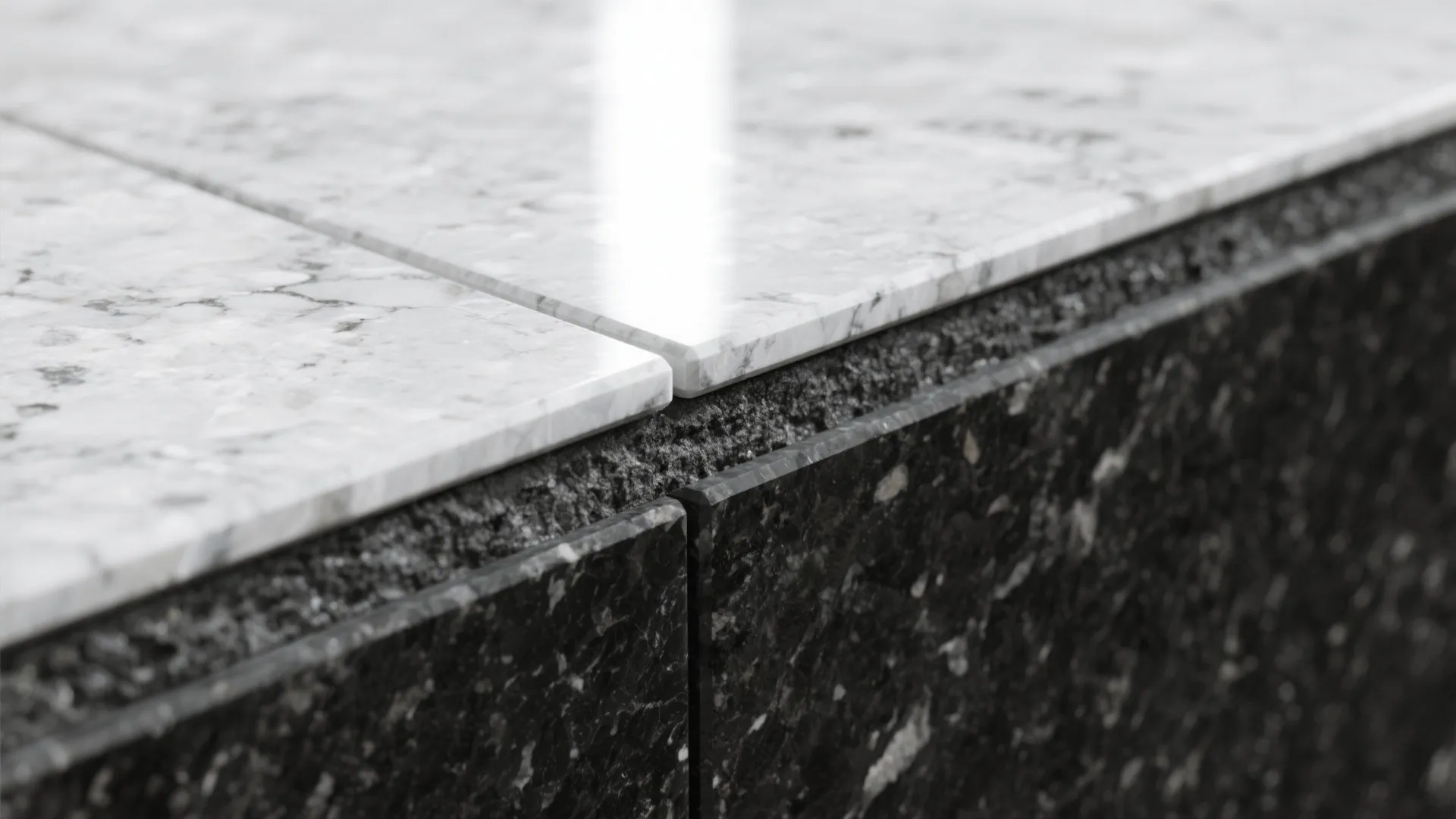 3. Pattern play with honed vs polished finishes