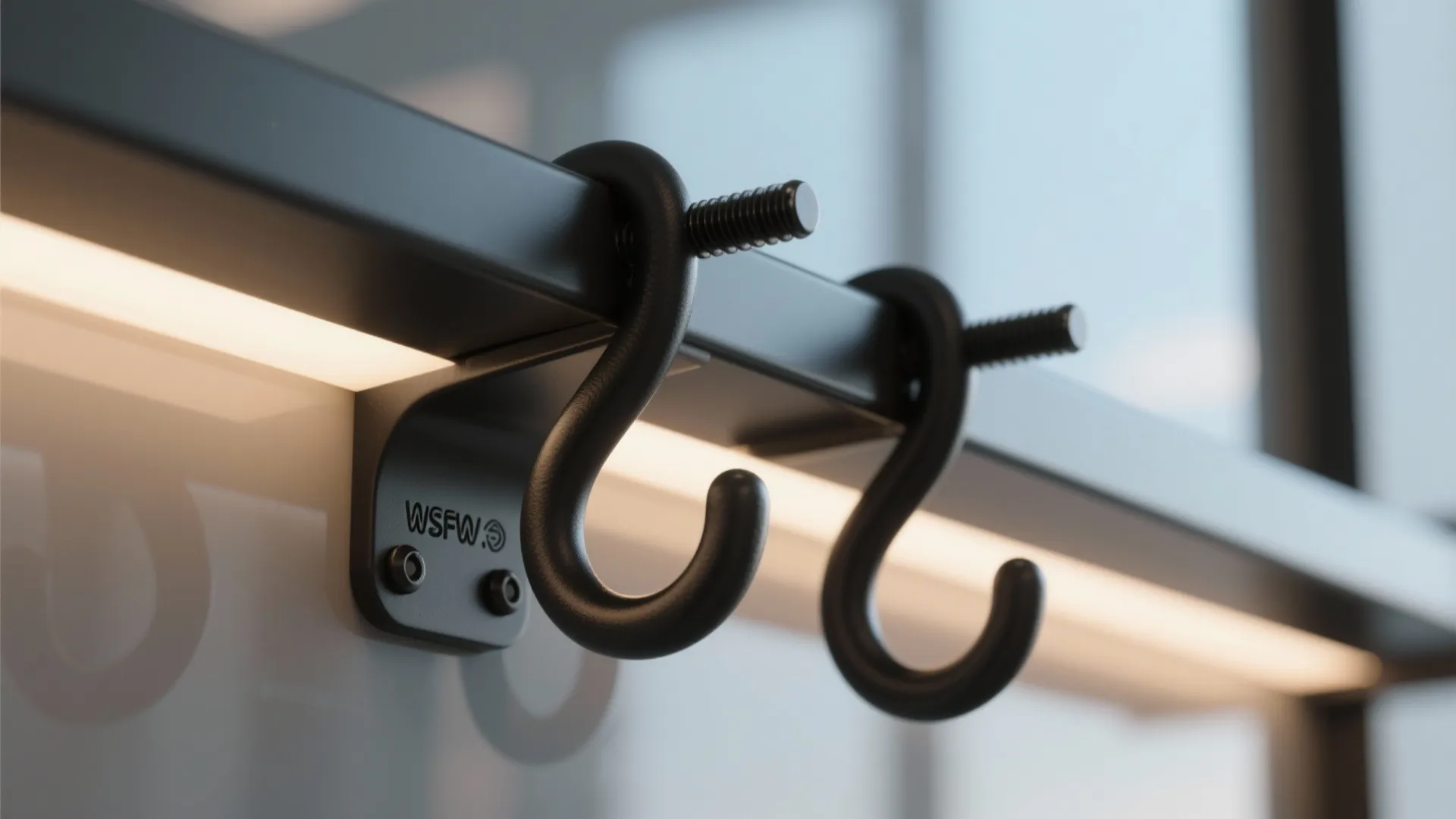 4) Smart hooks, staggered rails, and adjustable shelves