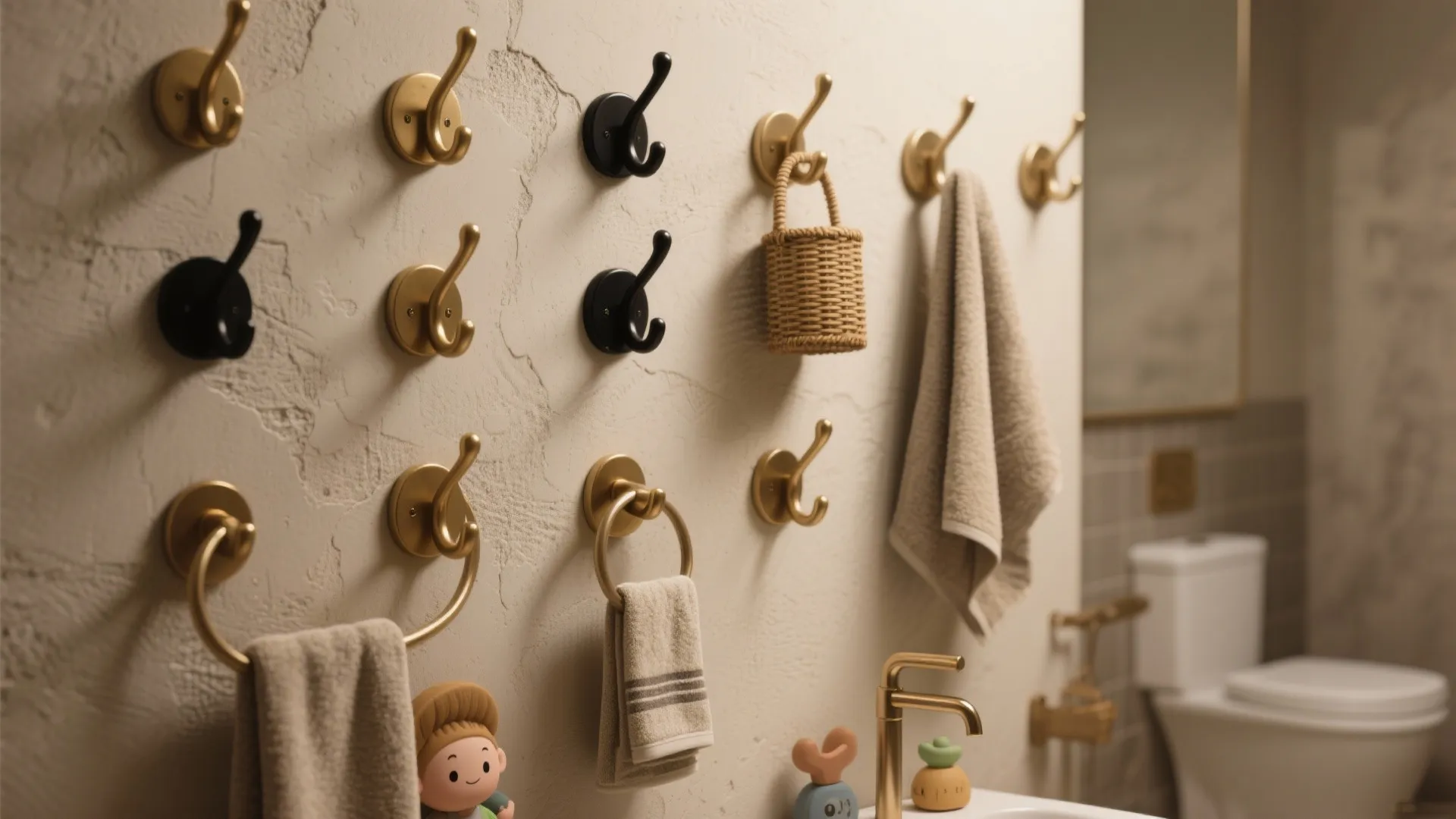 4. The Hook Gallery: Mix Materials and Heights