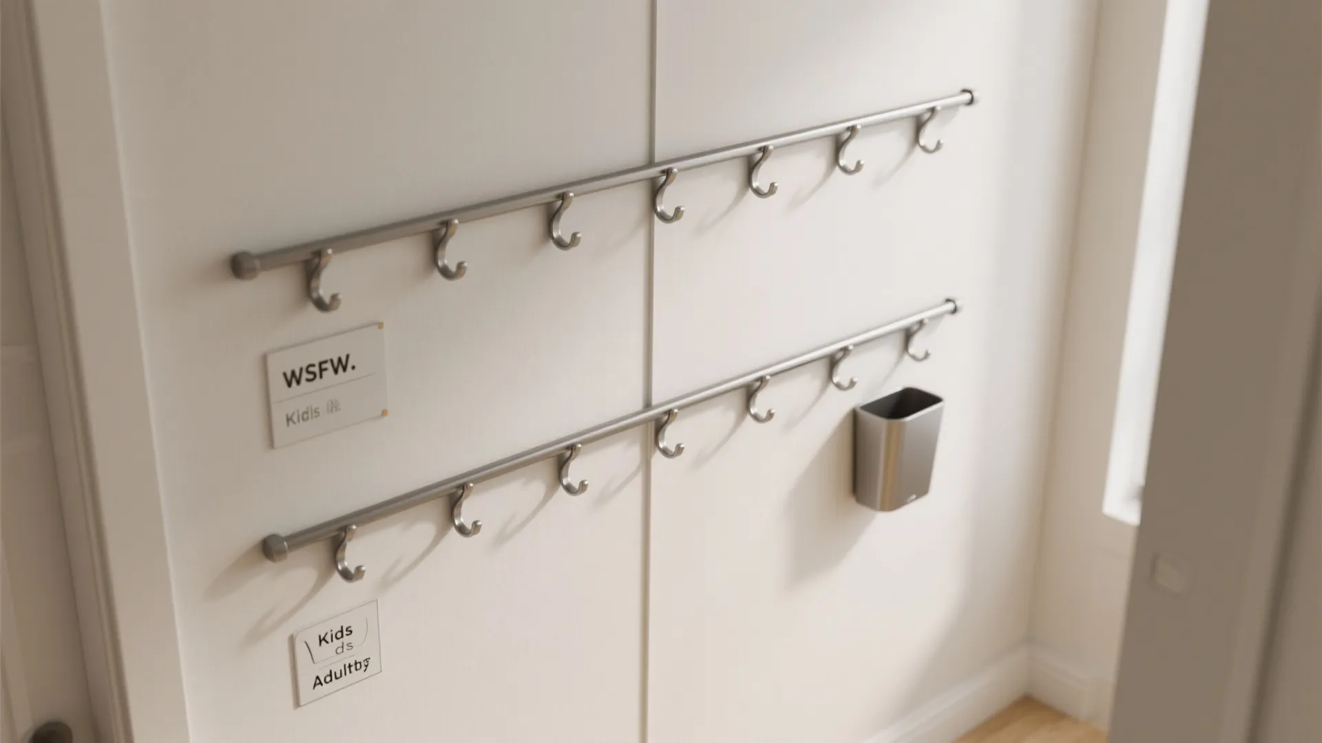 Vertical hooks and rail systems