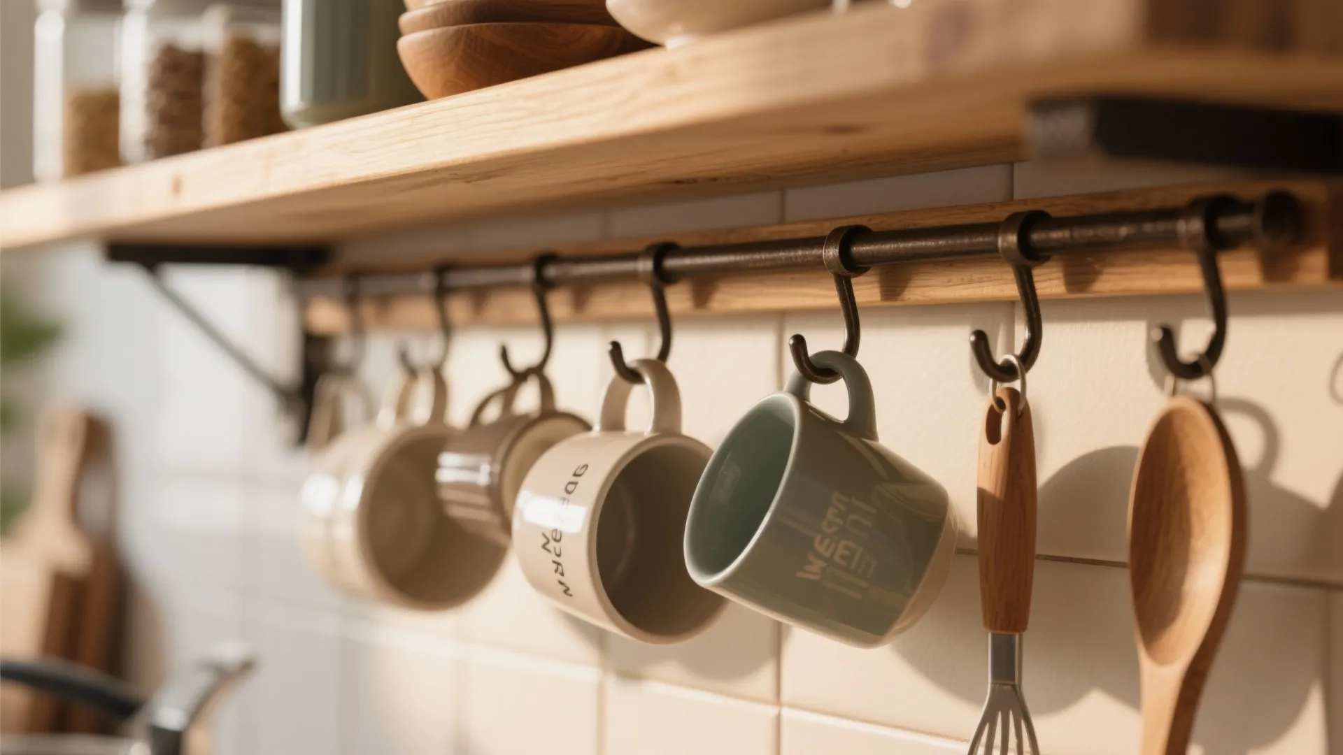 6. Hooks Under Shelves