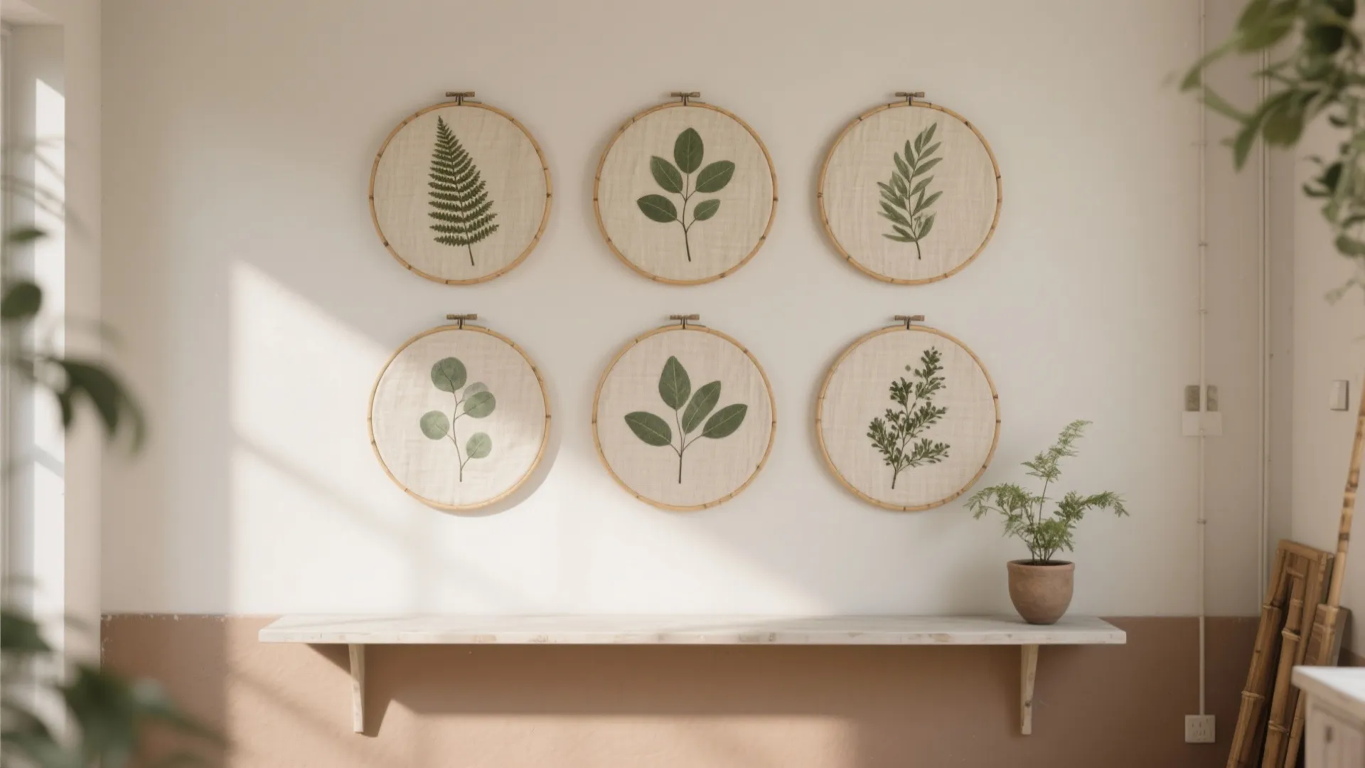 Minimal Botanical Hoop Grid