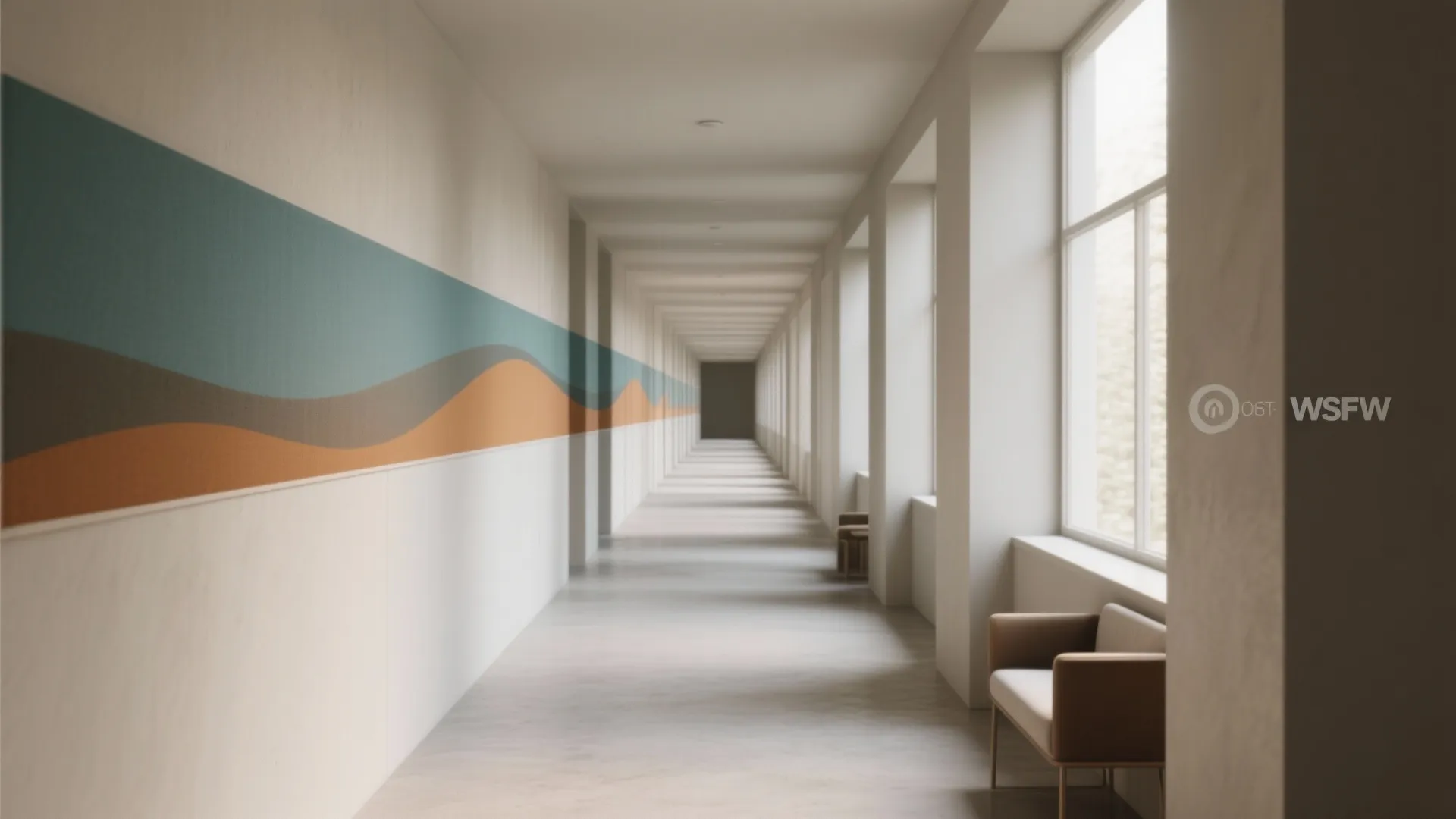 3. Horizontal band to elongate a room