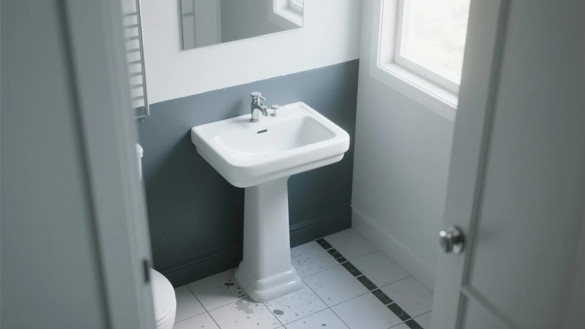 1. High-contrast horizontal band to visually widen