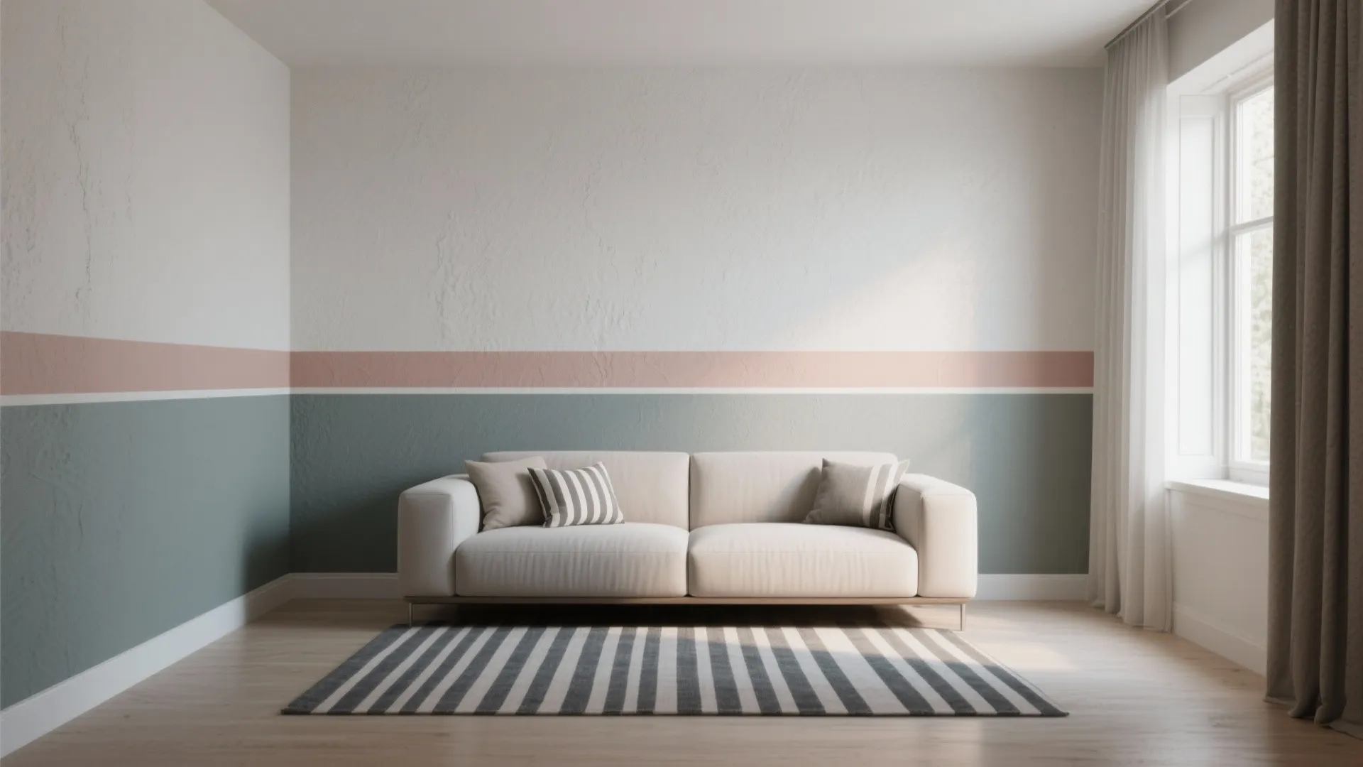 2. Two-Tone Horizontal Band (Eye-Level Trick)