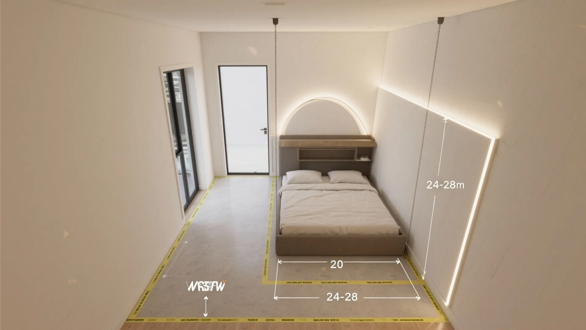 Horizontal Wall Bed for Narrow Rooms