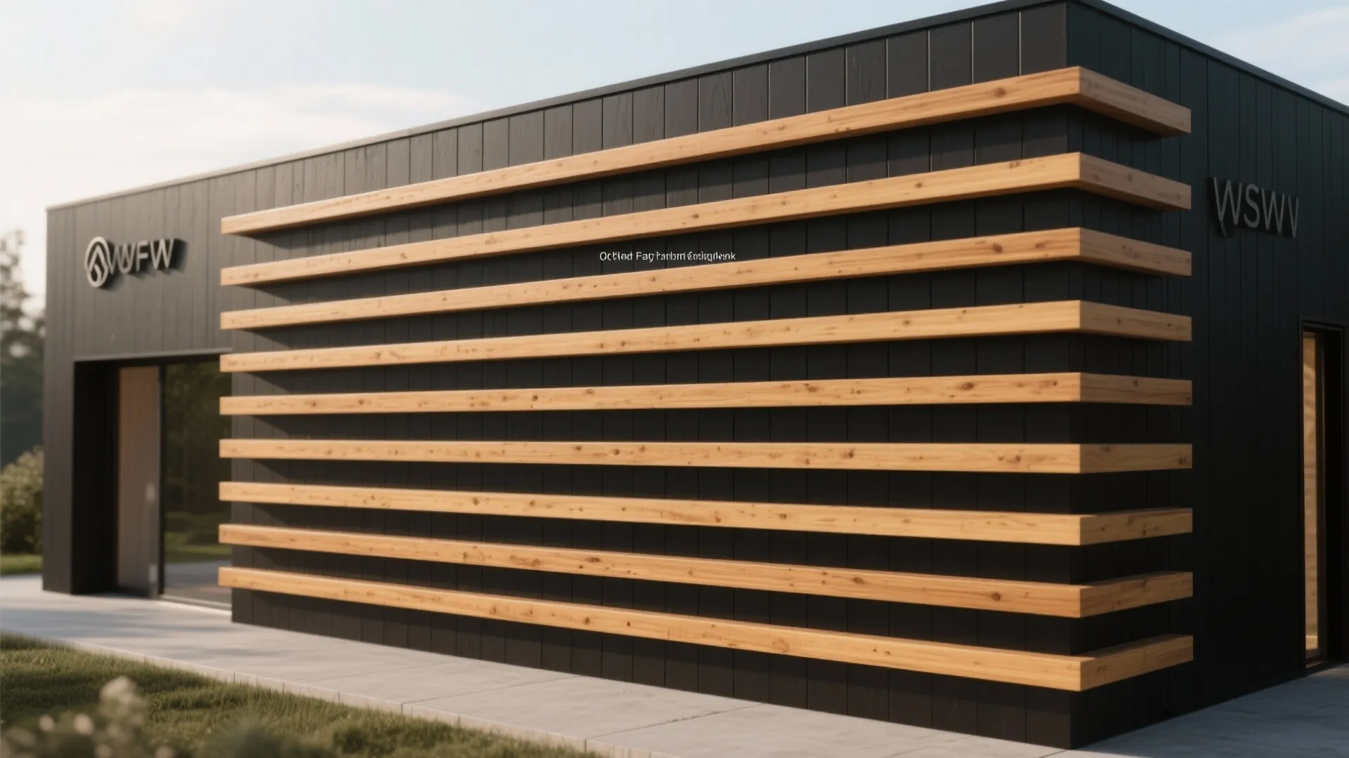 2. Use horizontal wood accents to stretch proportions