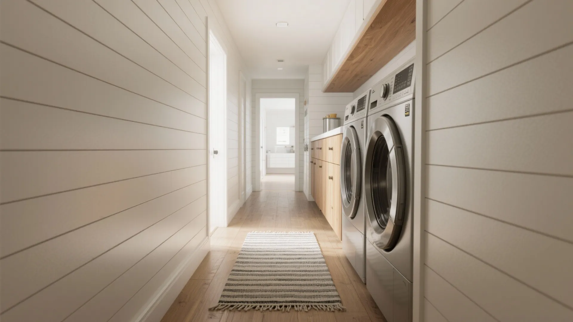 2. Narrow Horizontal Shiplap to Emphasize Width