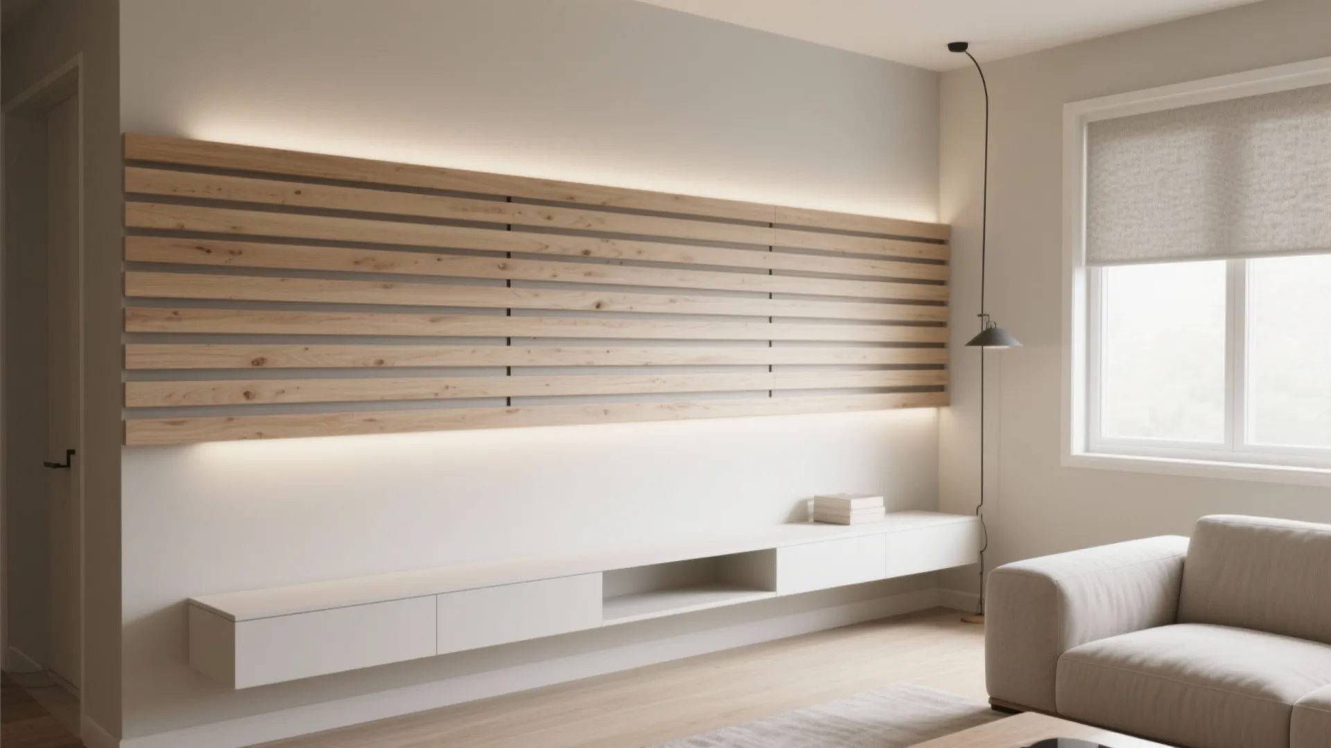 DIY Horizontal Wood Slat Wall: Effortless Modern Makeover Ideas: 1 Minute to Transform Your Space with Horizontal Wood Slats