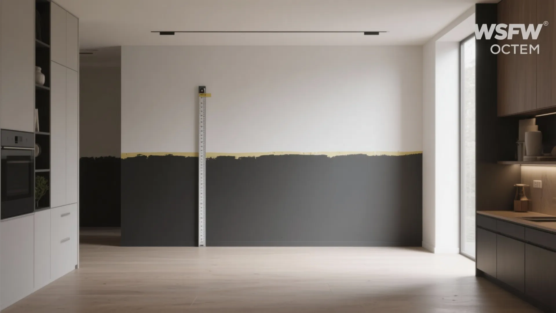 3. Two-tone horizontal split to widen walls