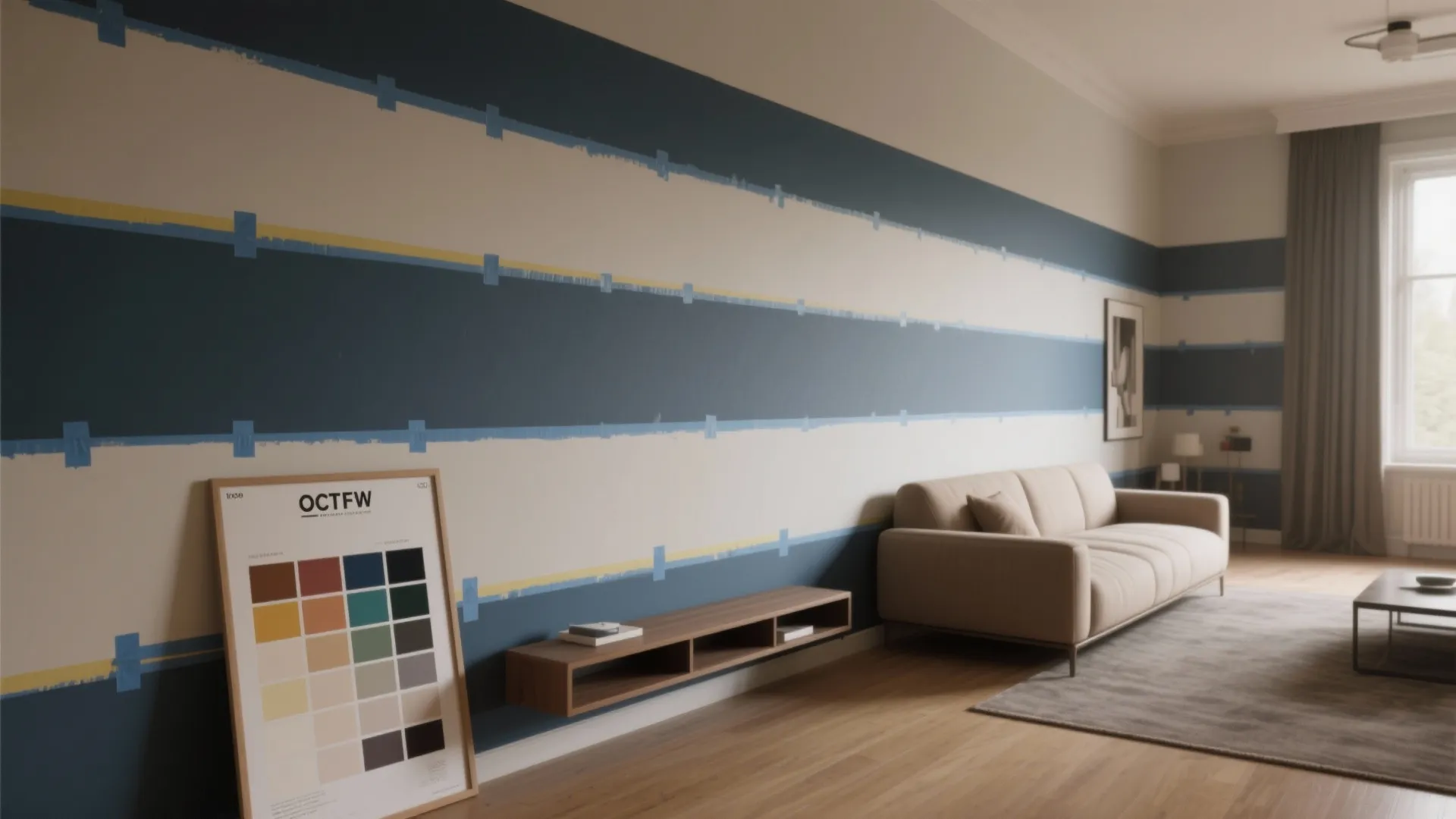 1. Horizontal Stripes to Widen Narrow Rooms