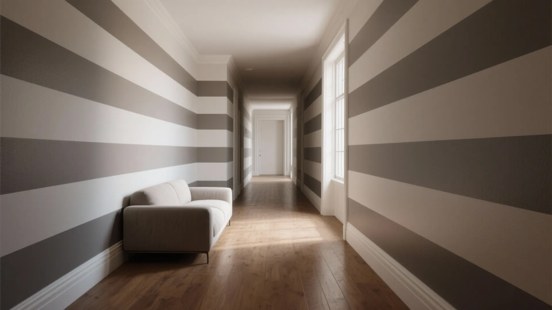 1. Horizontal Stripes to Visually Widen a Room