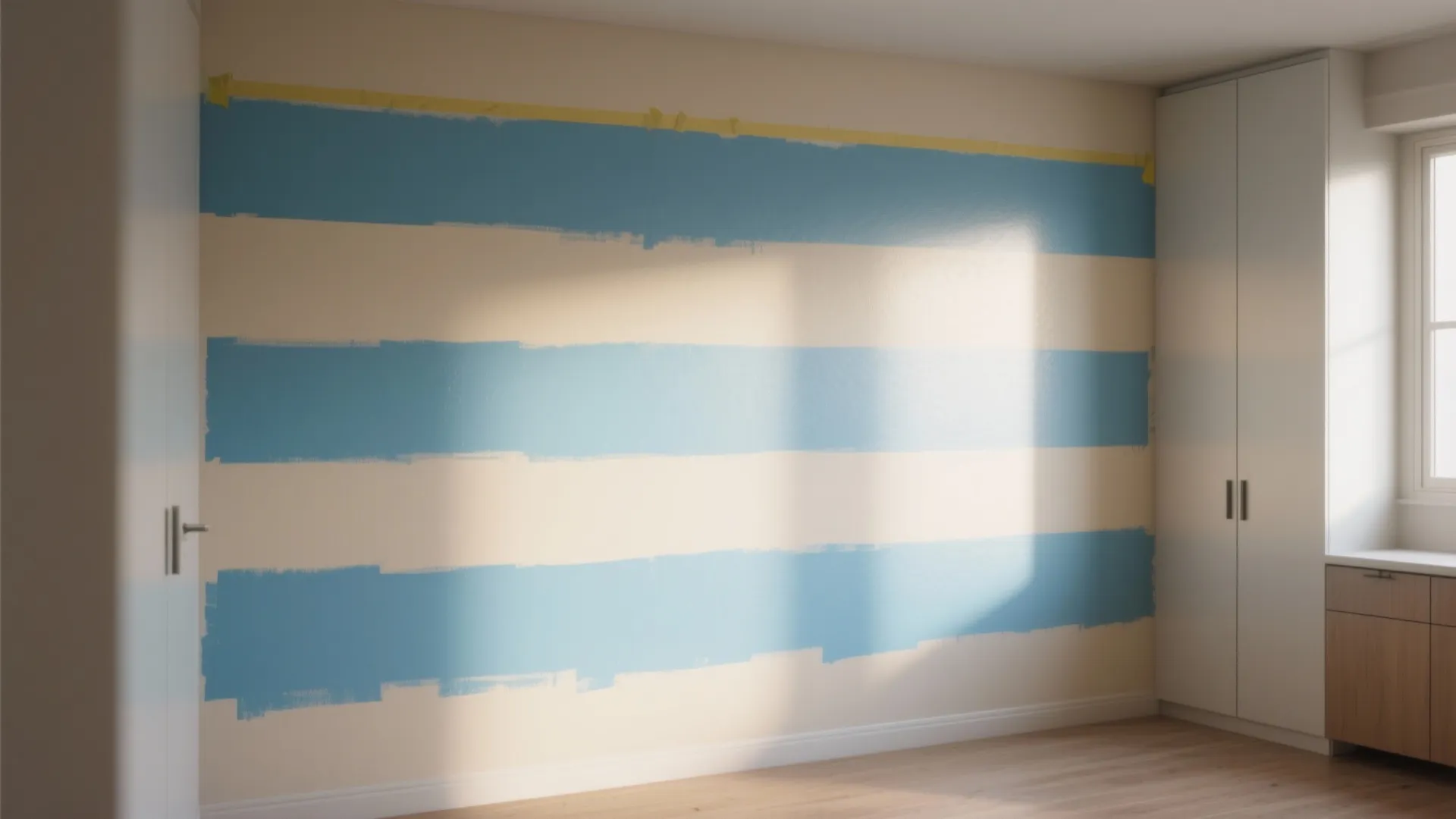 3. Horizontal stripes that elongate — make the room feel wider