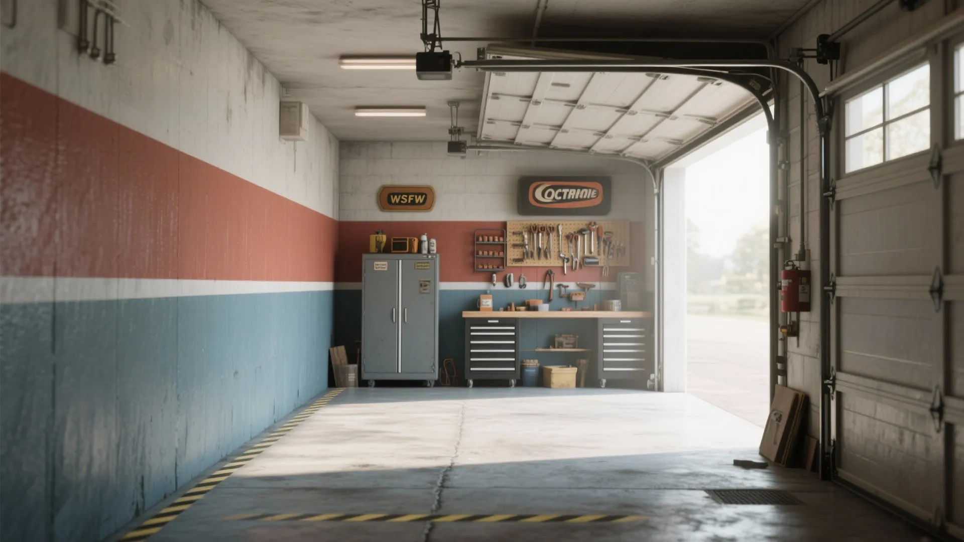 3. Bold horizontal stripes to widen the room