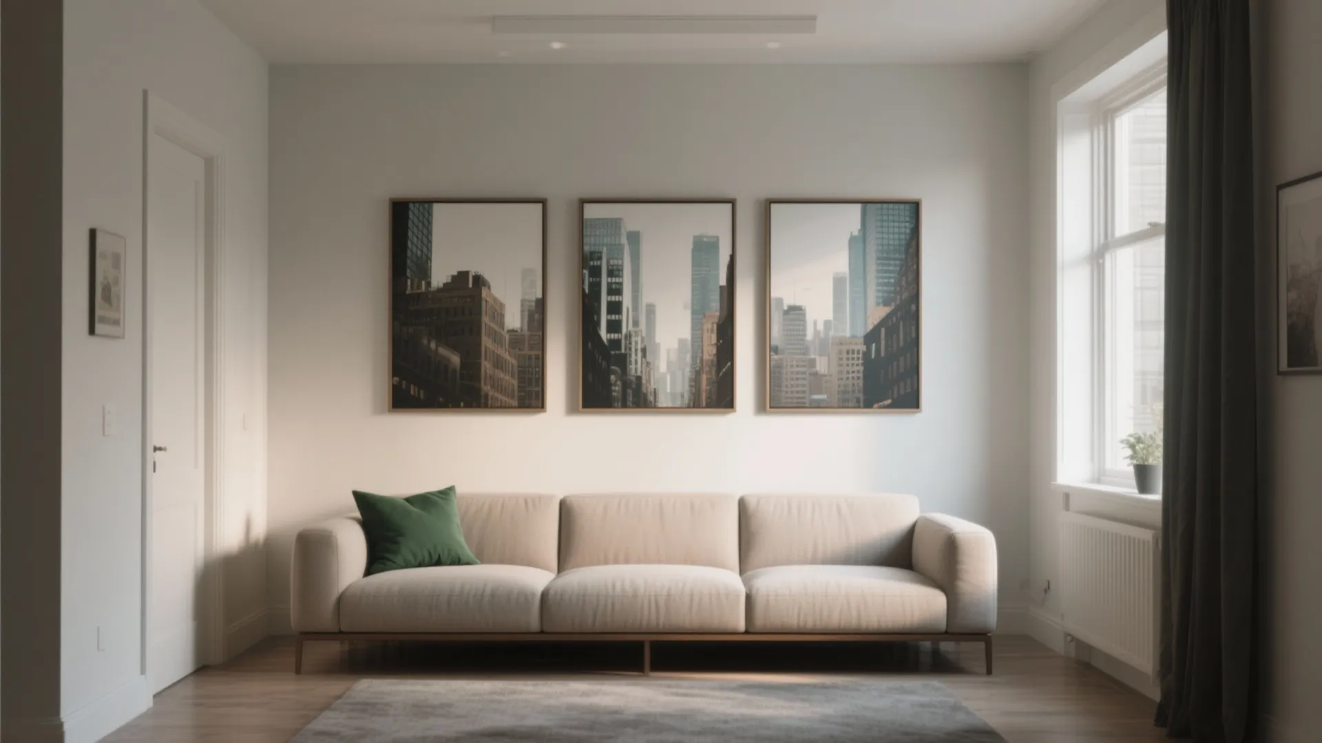 3. Horizontal Triptych Above the Sofa