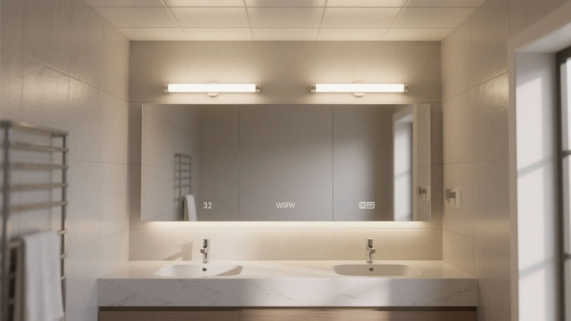 2. Horizontal Vanity Bar Above the Mirror