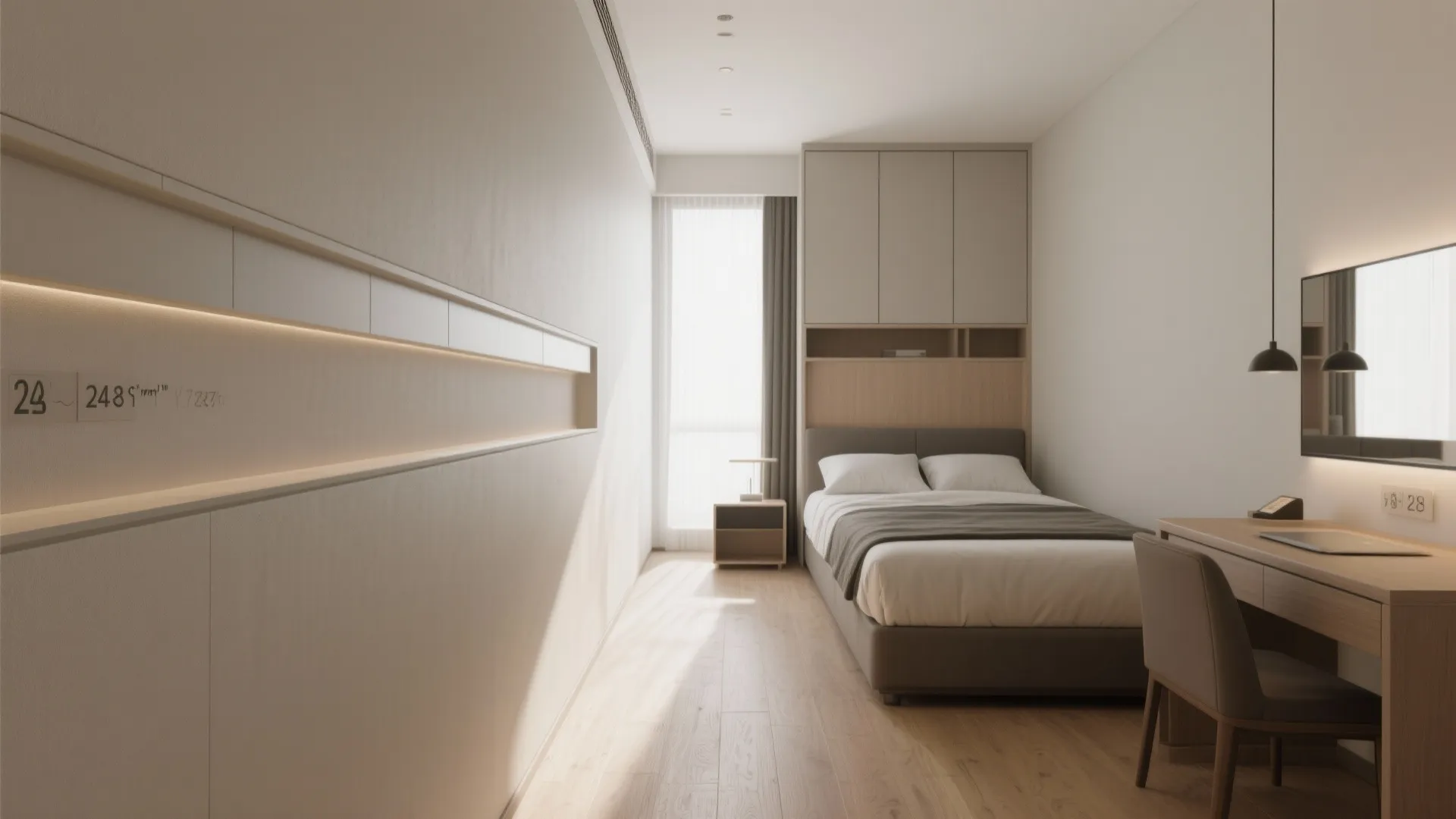 Horizontal Wall Bed for Narrow Rooms