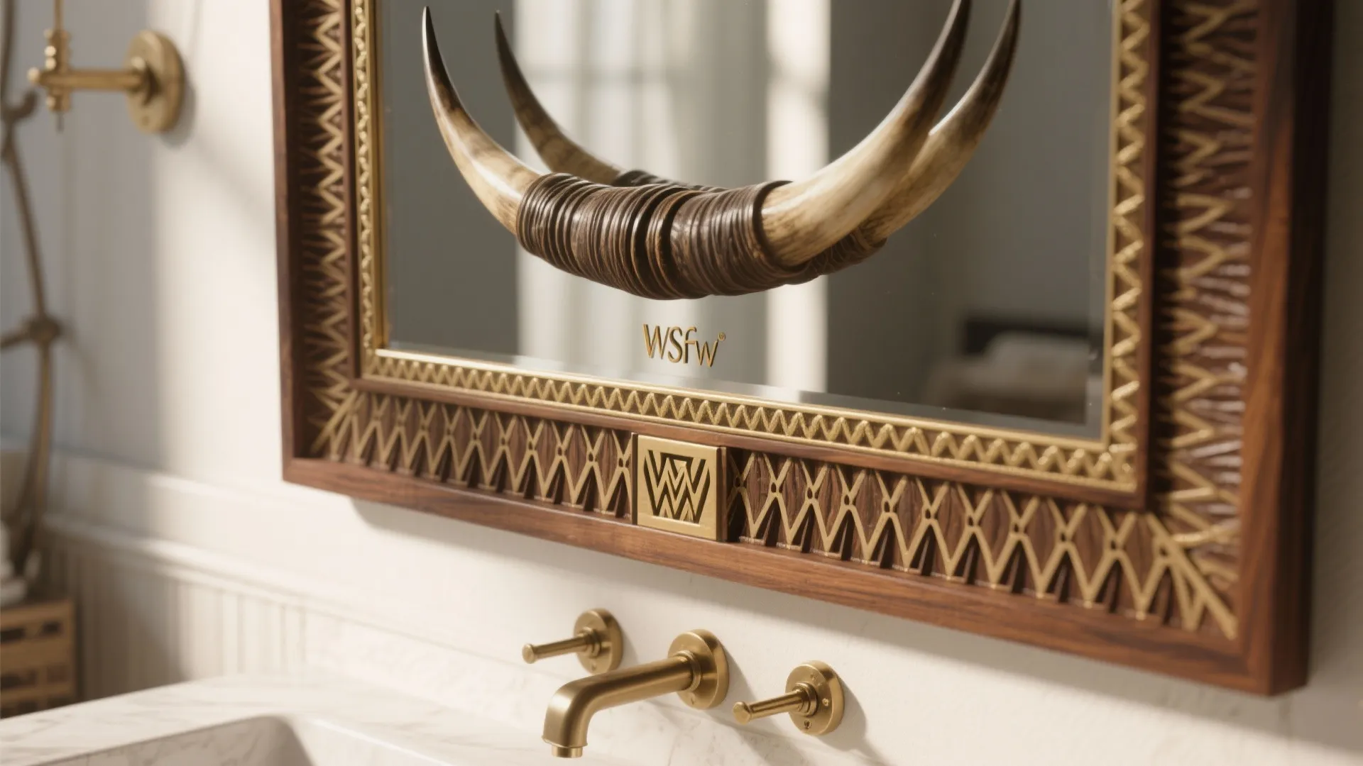 4. Statement mirror with horns or scale edging