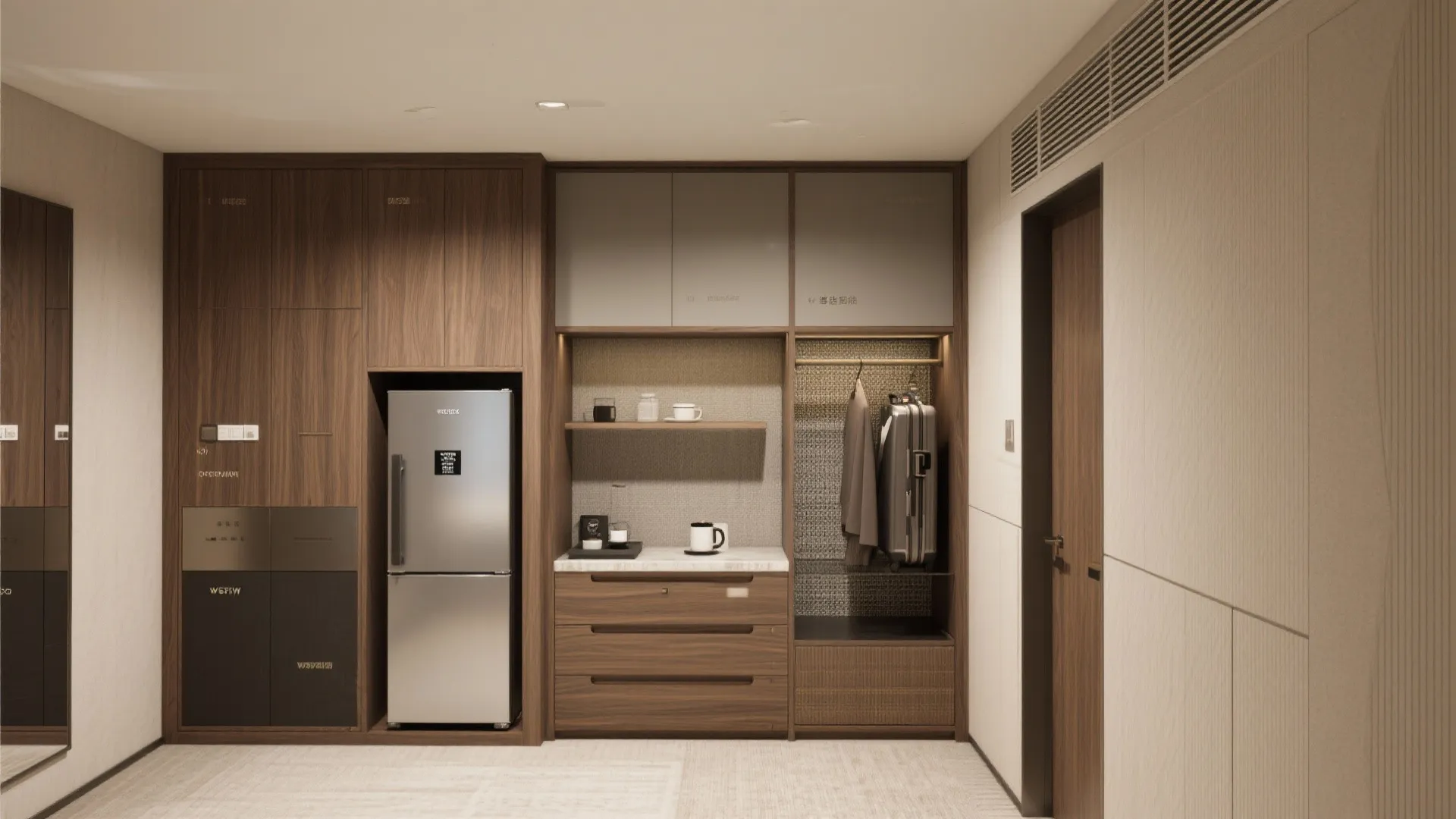 4. Built-in storage and hospitality closets