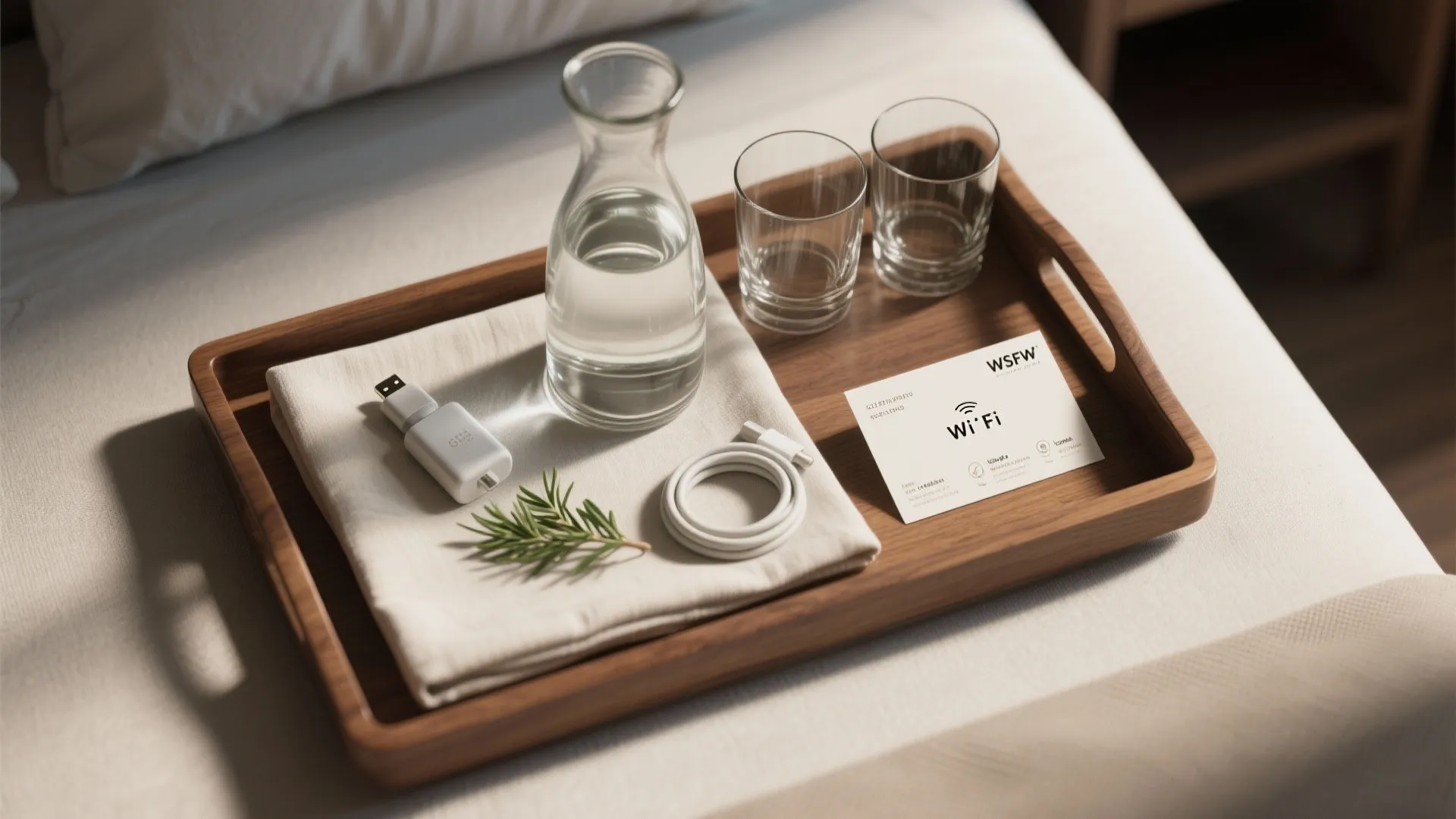 Personal touches and hospitality tray