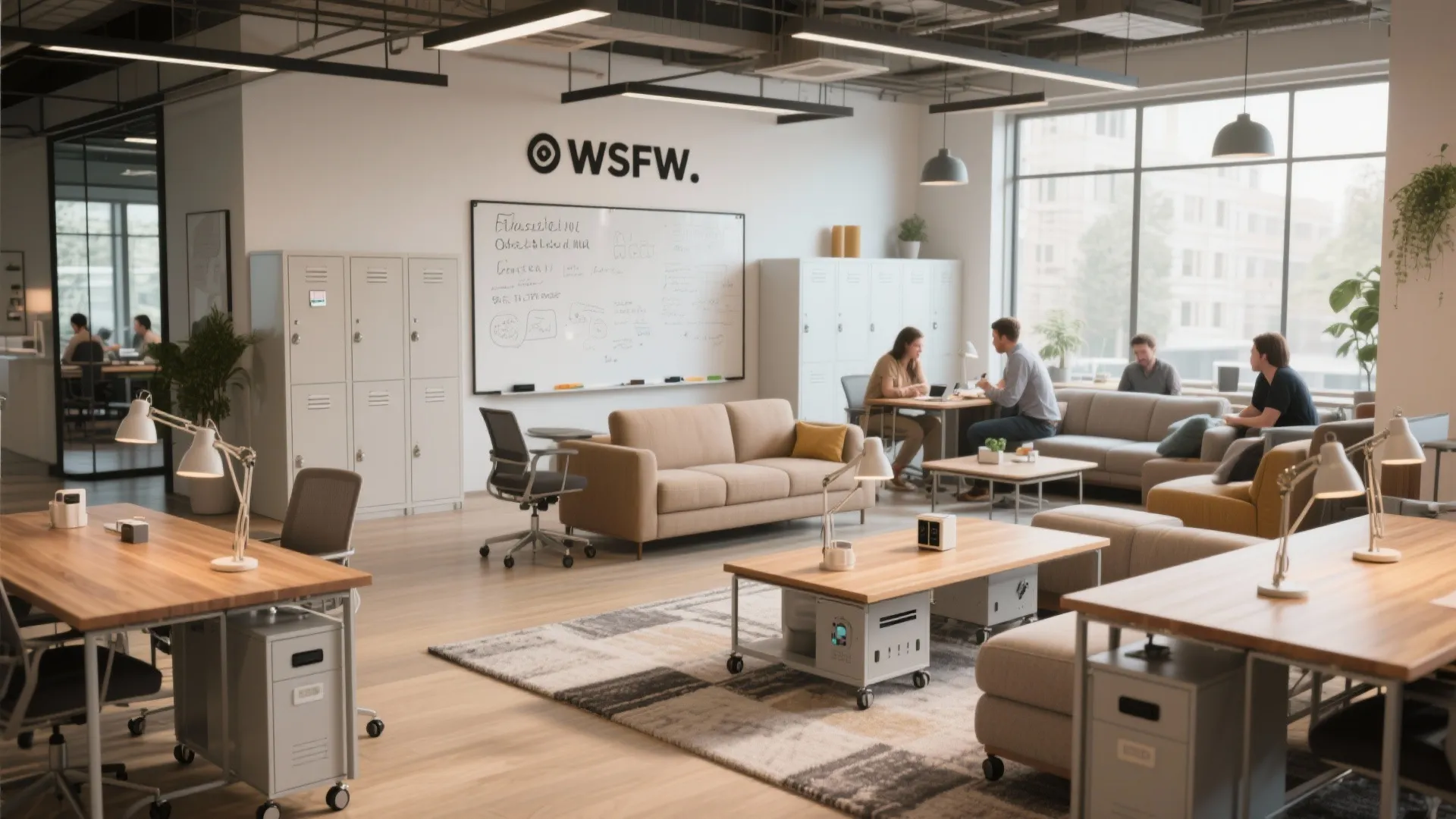 Flexible hot-desking hubs