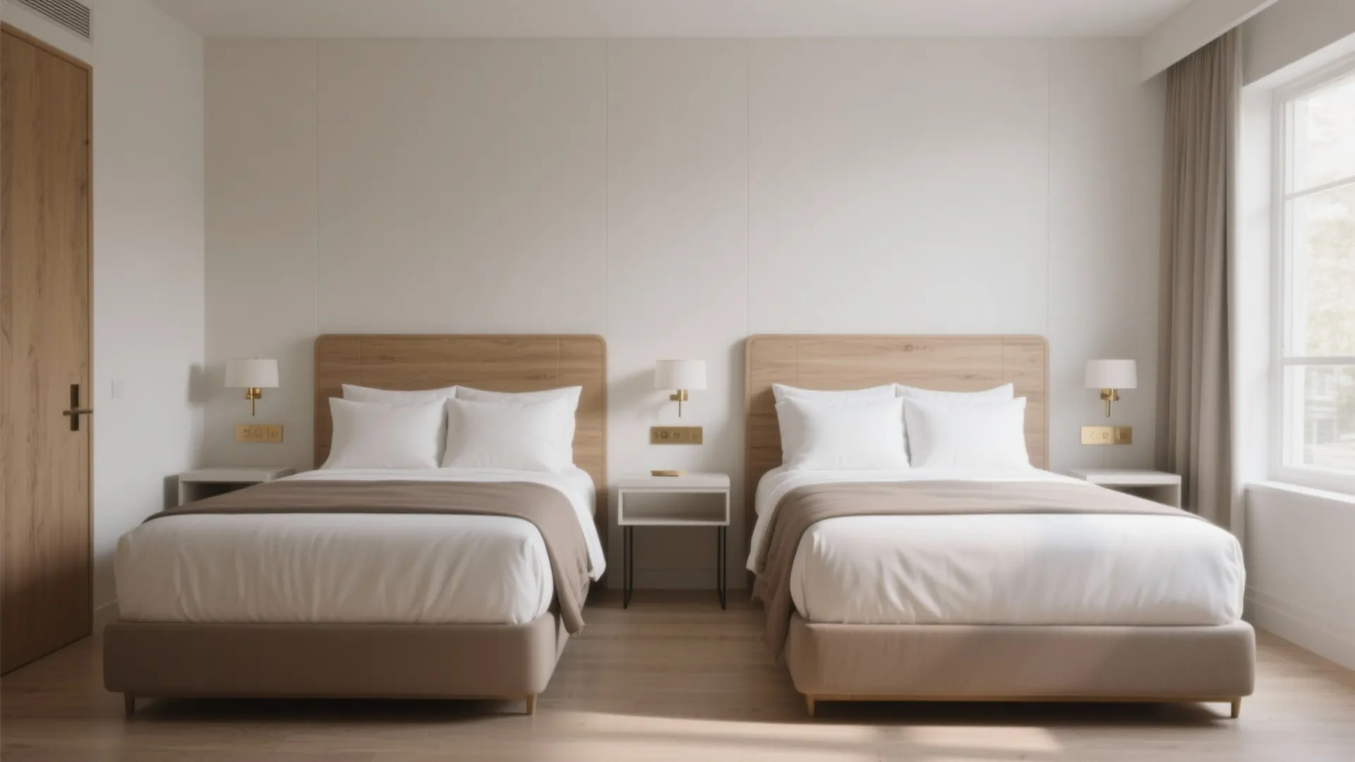 Hotel-style symmetry for two queens