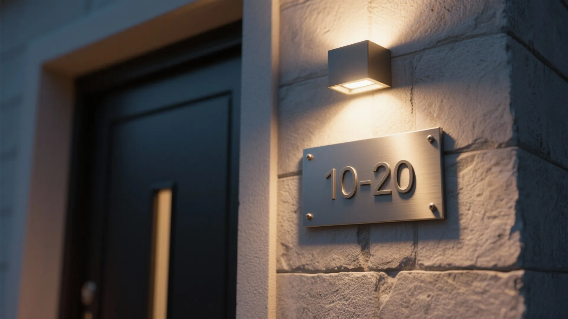Accent the entry: house numbers, door hardware, and niches