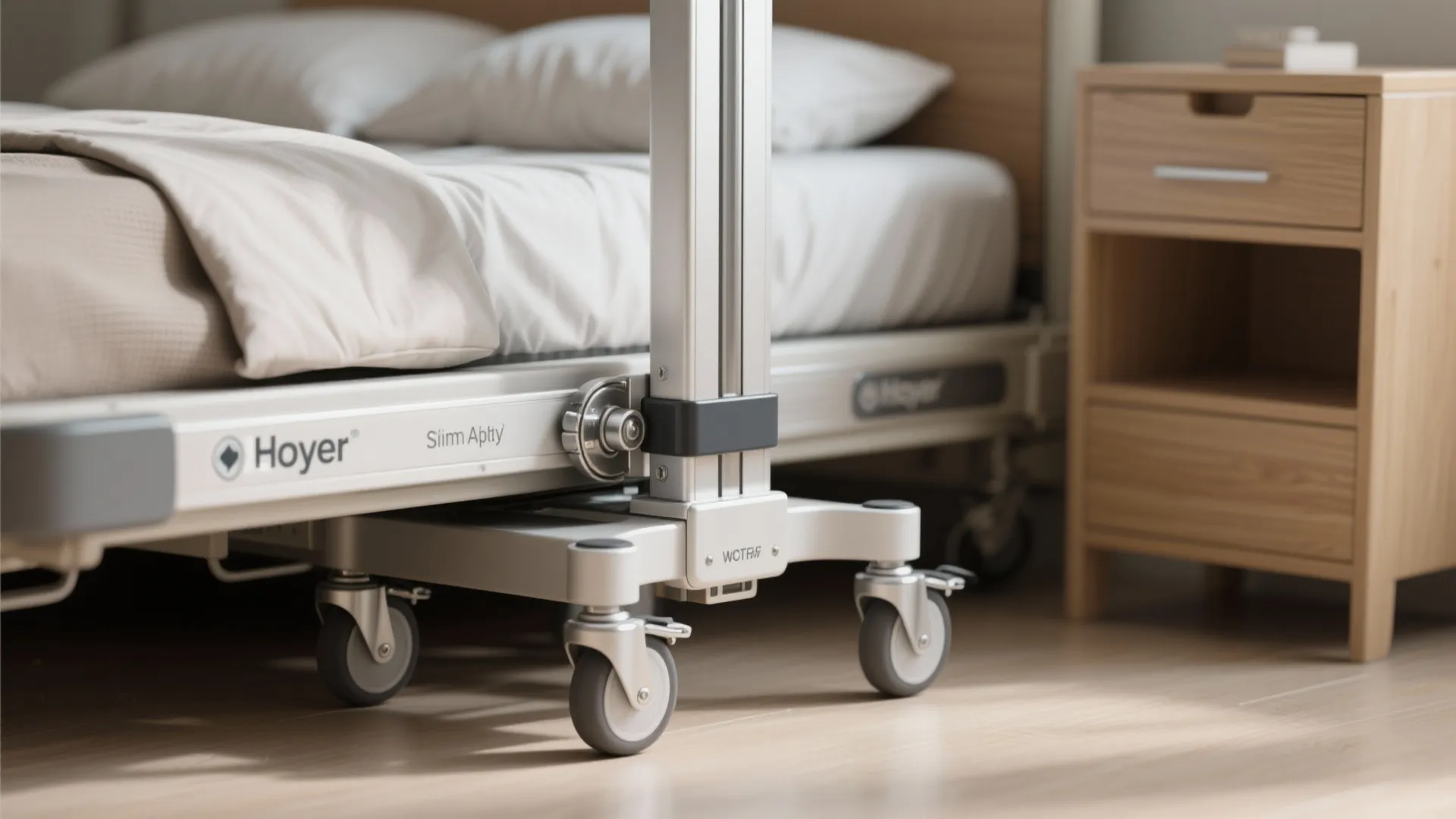 1. Pick a slim-base portable Hoyer