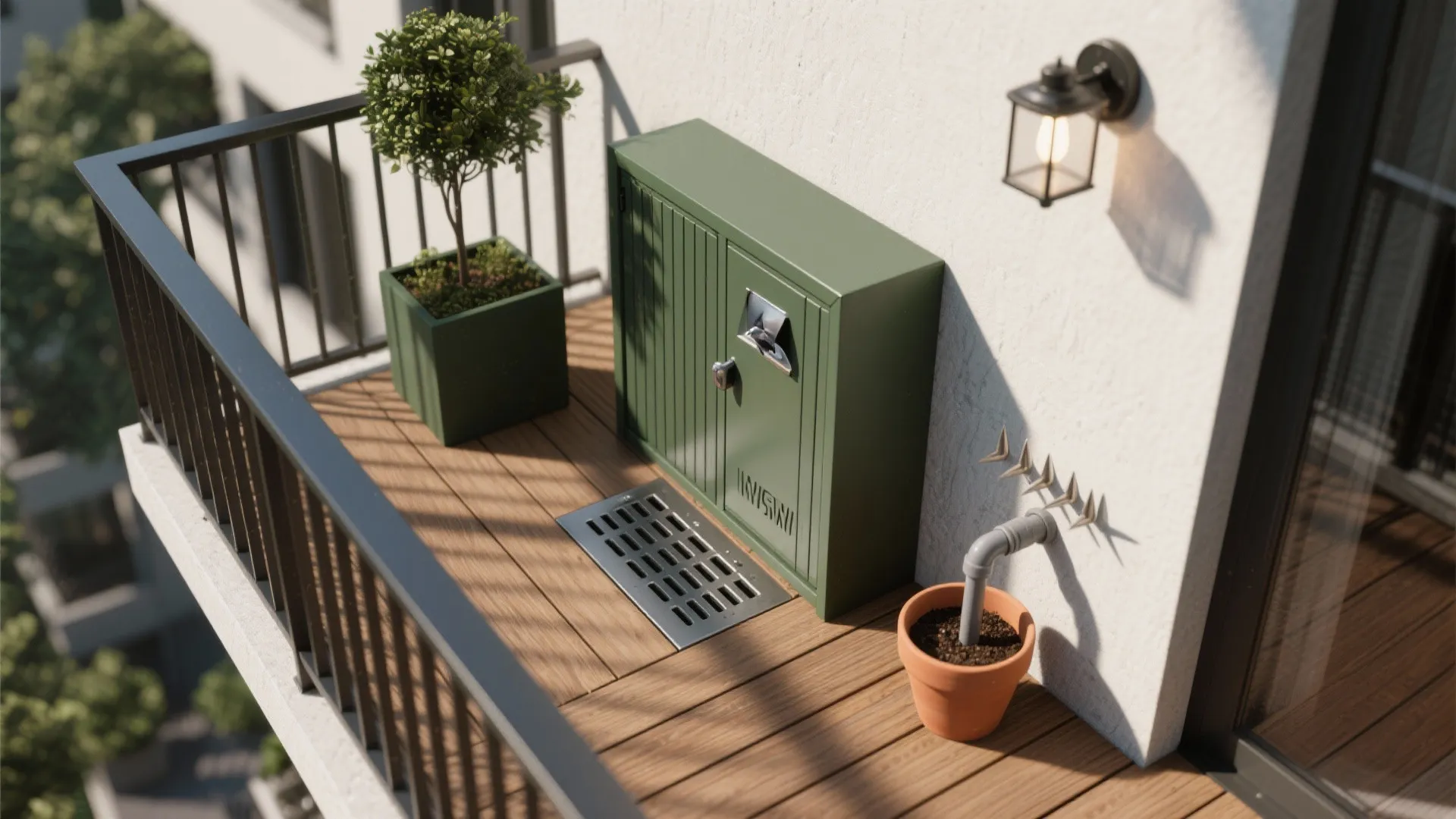 5) Balcony Biophilia: Green Nook + Hidden Utility