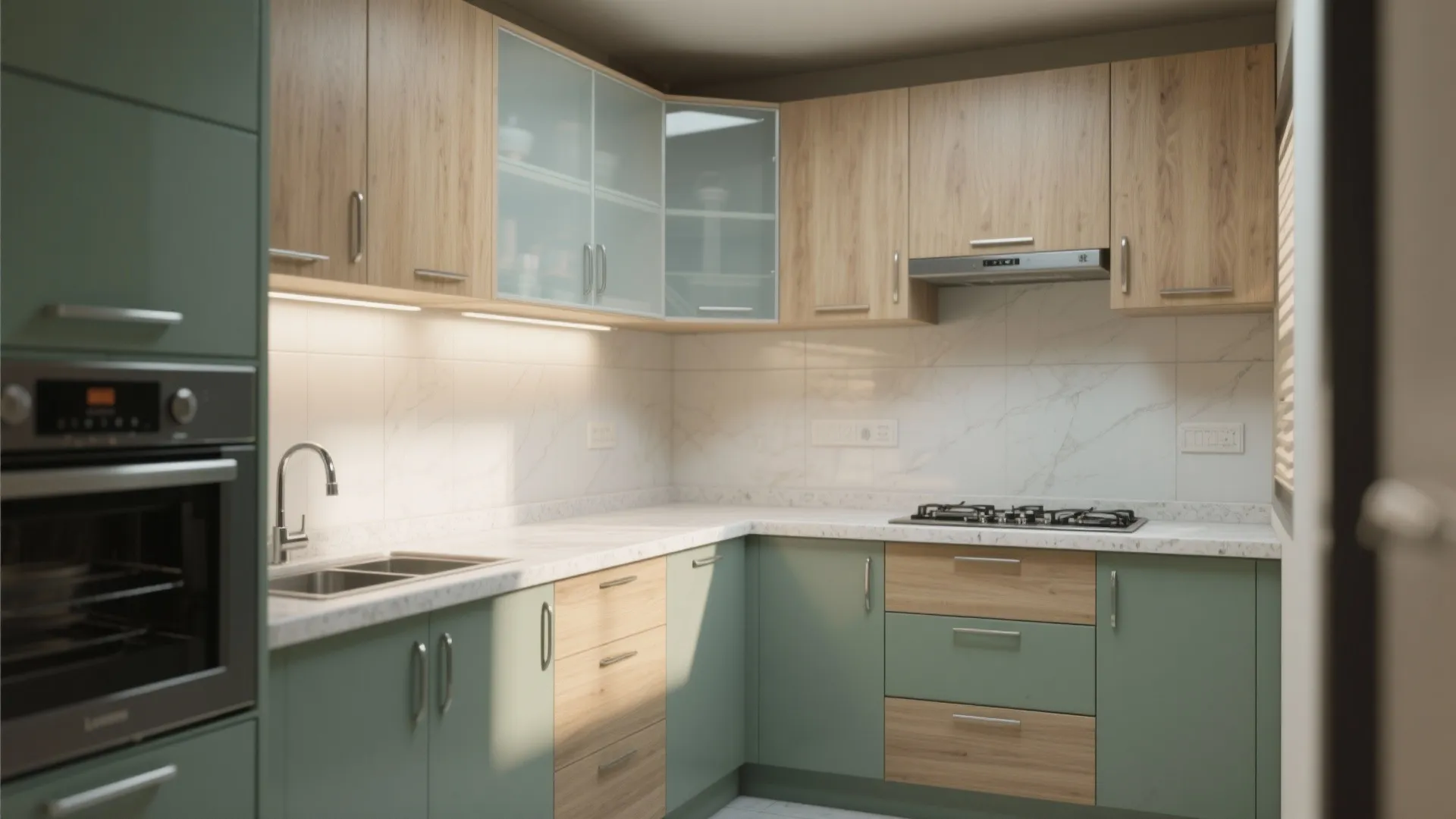 L-shaped kitchen that works hard