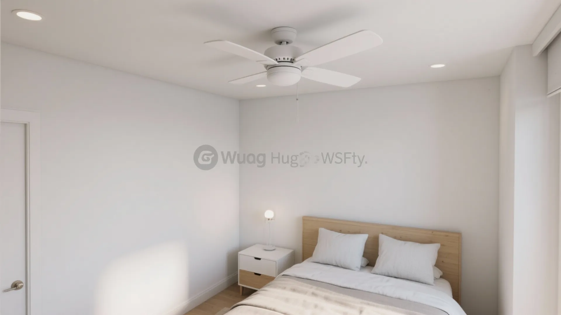 2) Hugger (flush-mount) fan for low ceilings