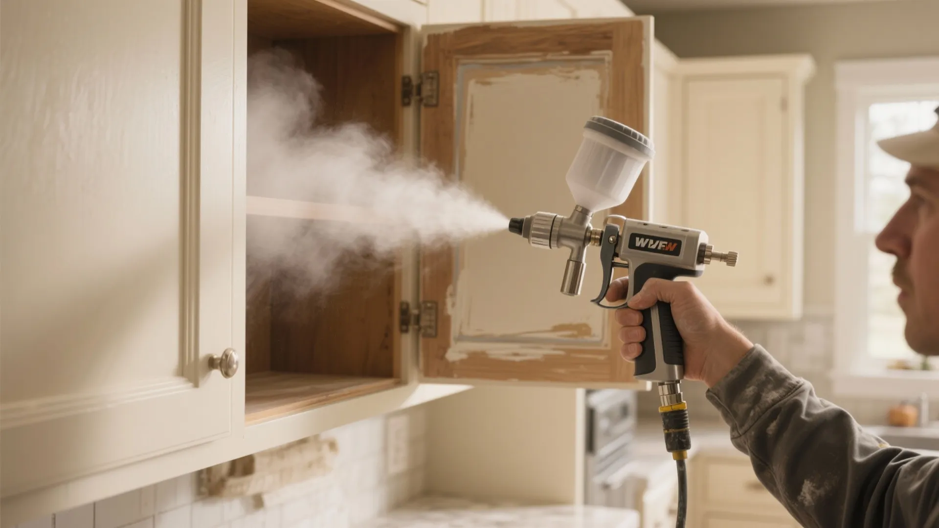 1. HVLP (High Volume Low Pressure): The go-to for walls and cabinets