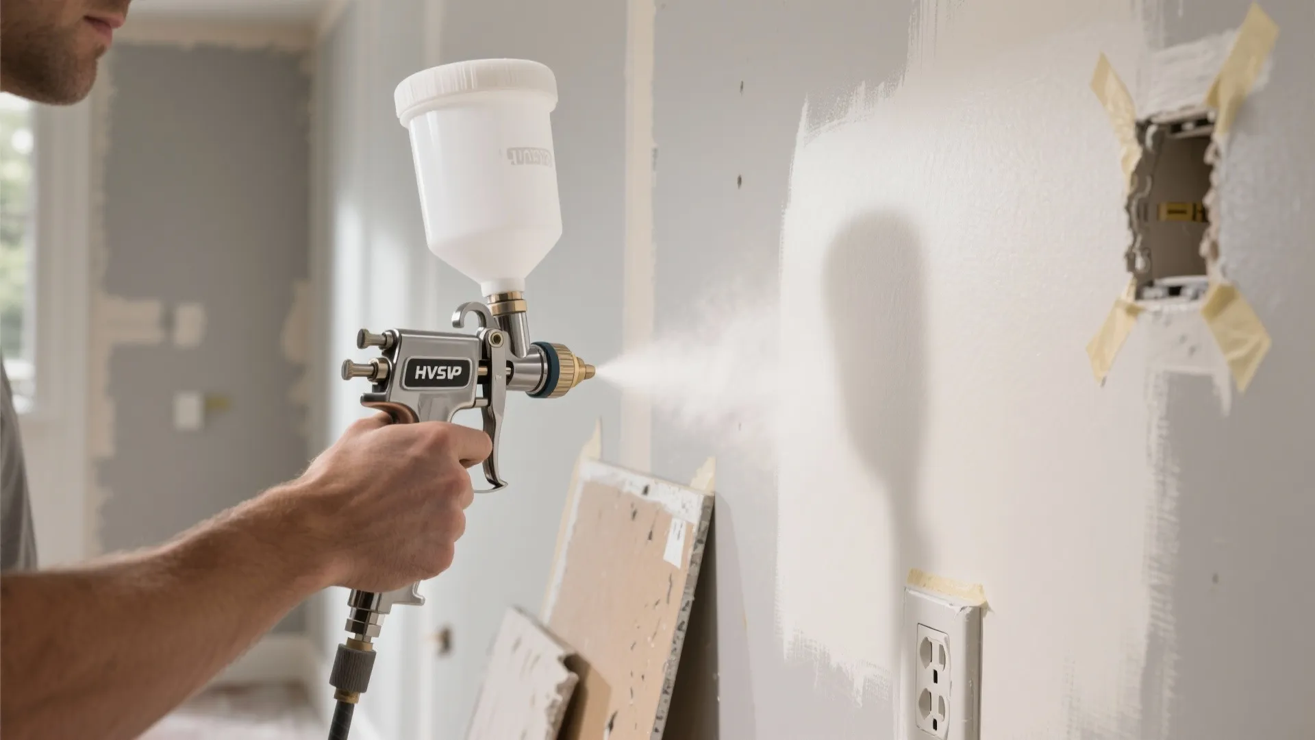 1. Use an HVLP sprayer for smooth walls and faster coats