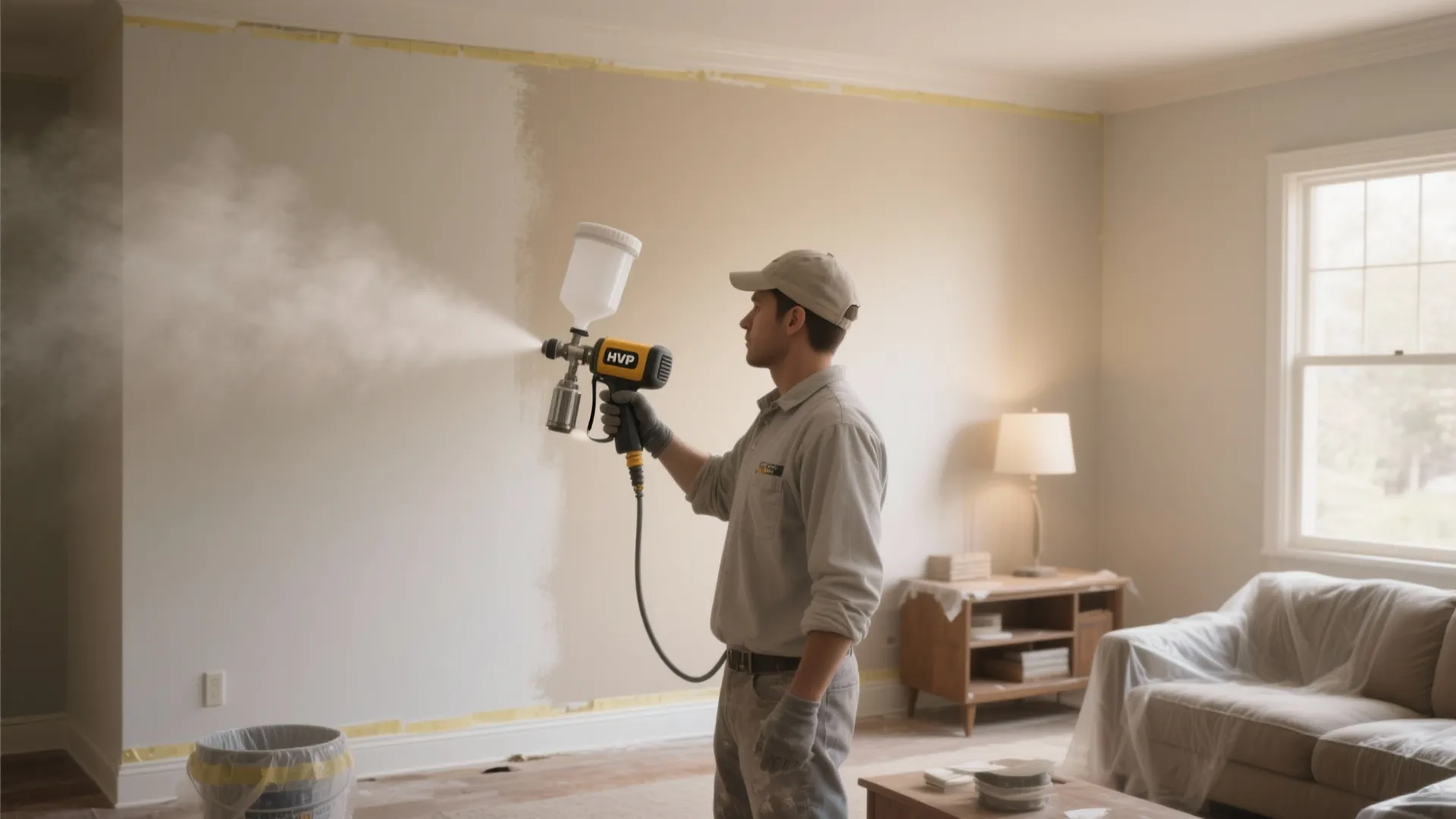 1. Whole-room refresh with an HVLP sprayer