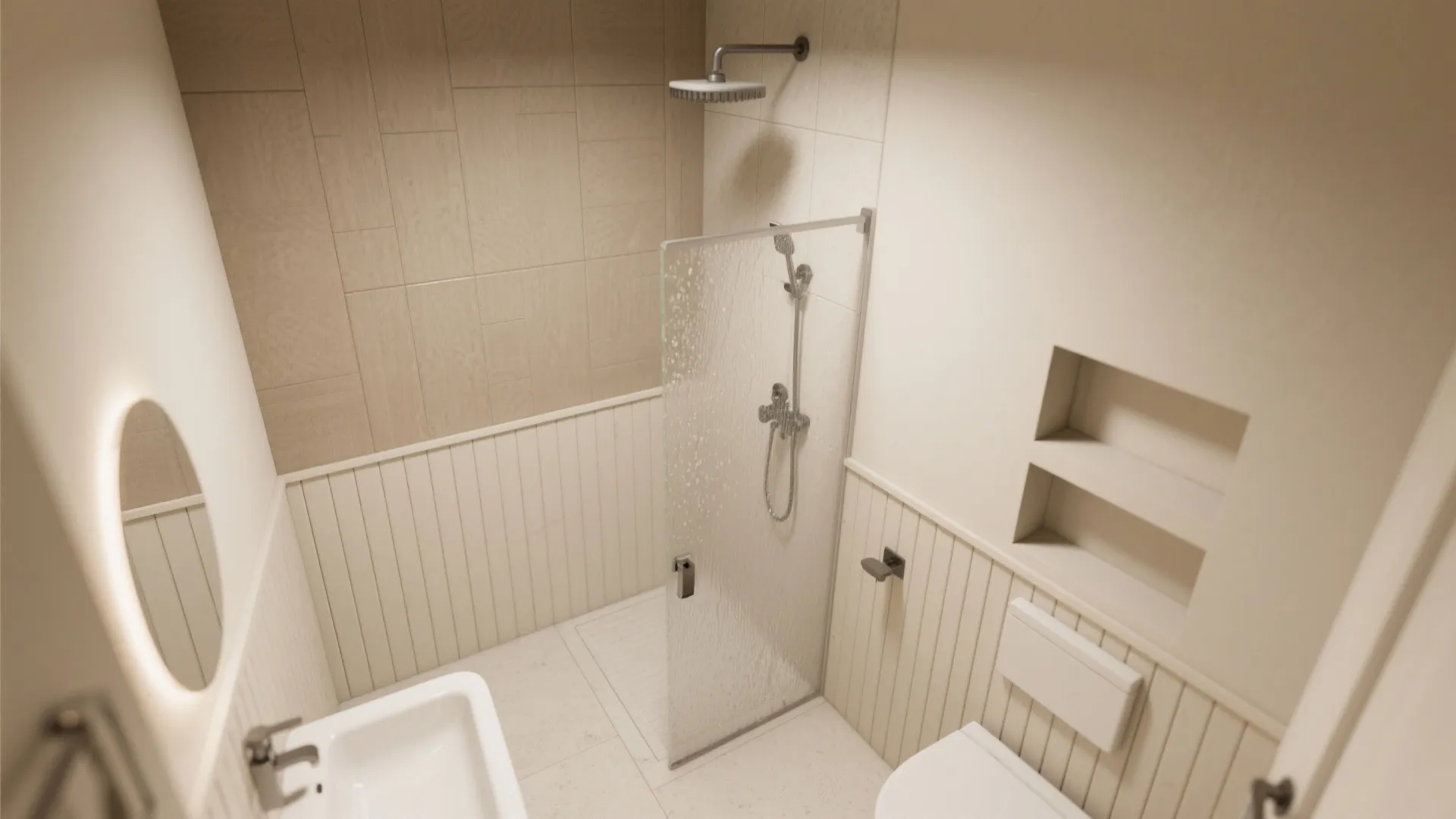 Hybrid Zones: Panels in Dry Areas, Solid-Surface in Wet