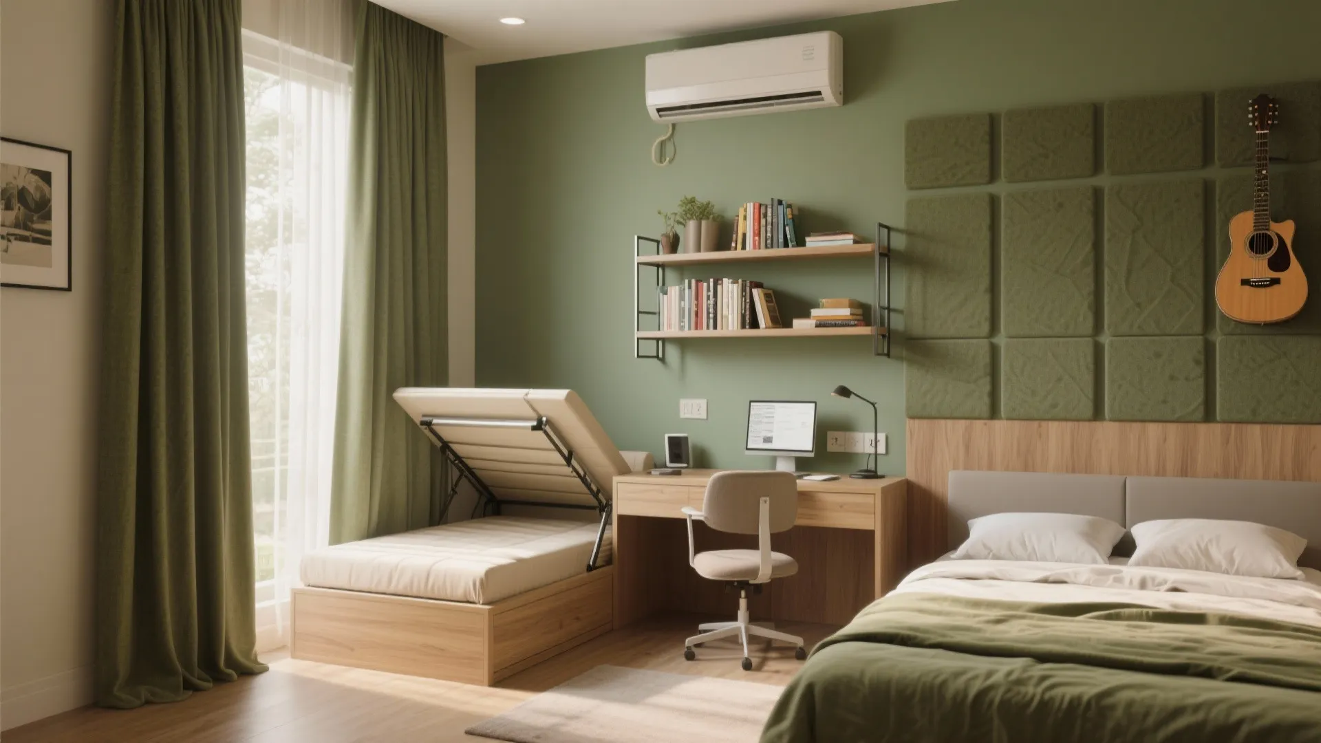 The second bedroom as a guest + WFH + hobby suite