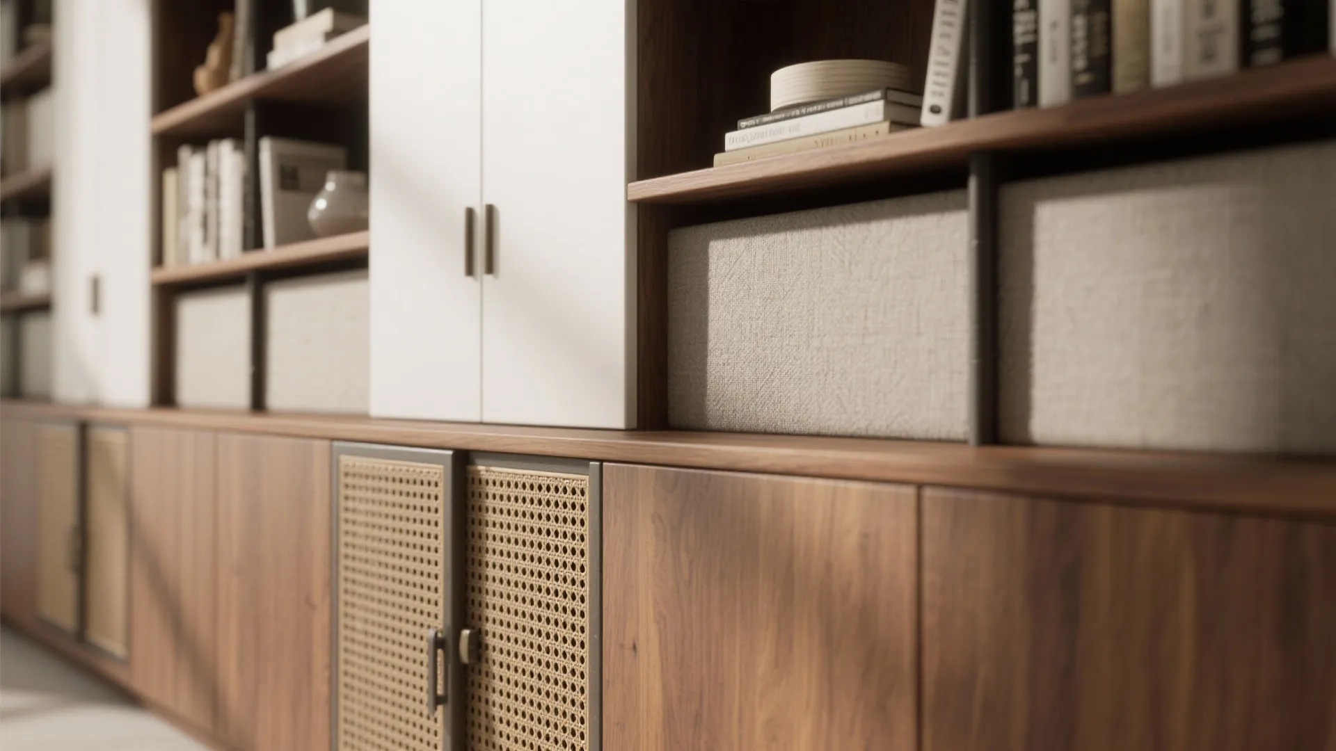 Hybrid Open Display with Closed Cabinets