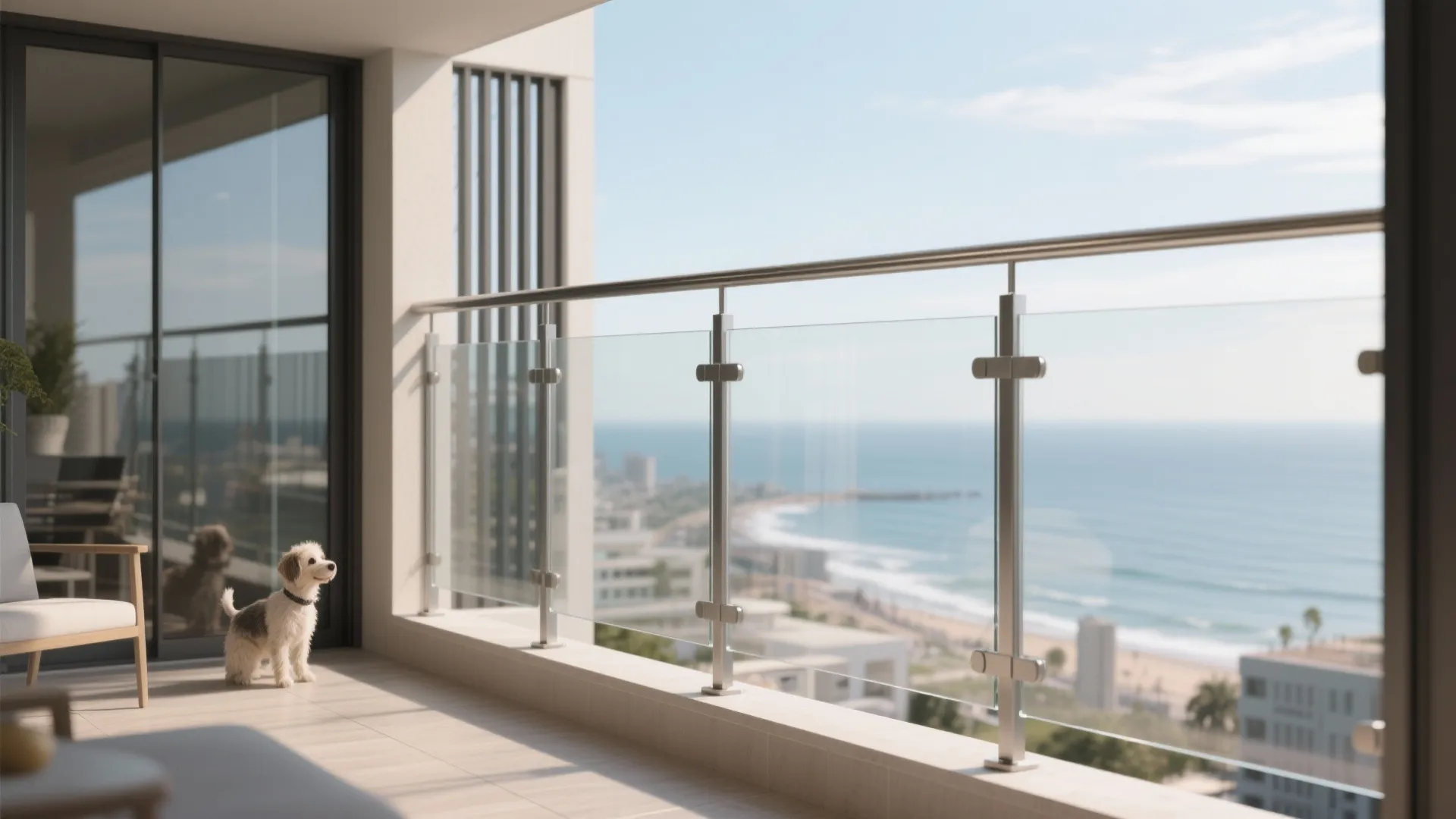 2) Hybrid glass and metal for wind and pet safety