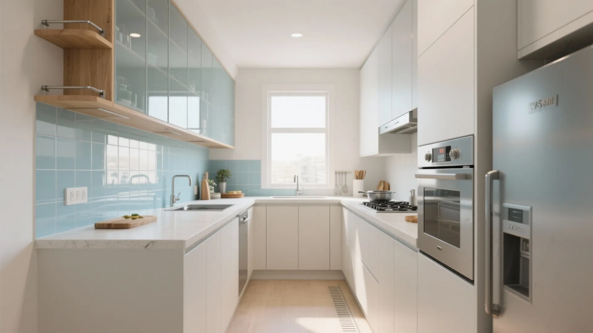 Kitchen Zoning: One Wall + L-Shape Hybrid