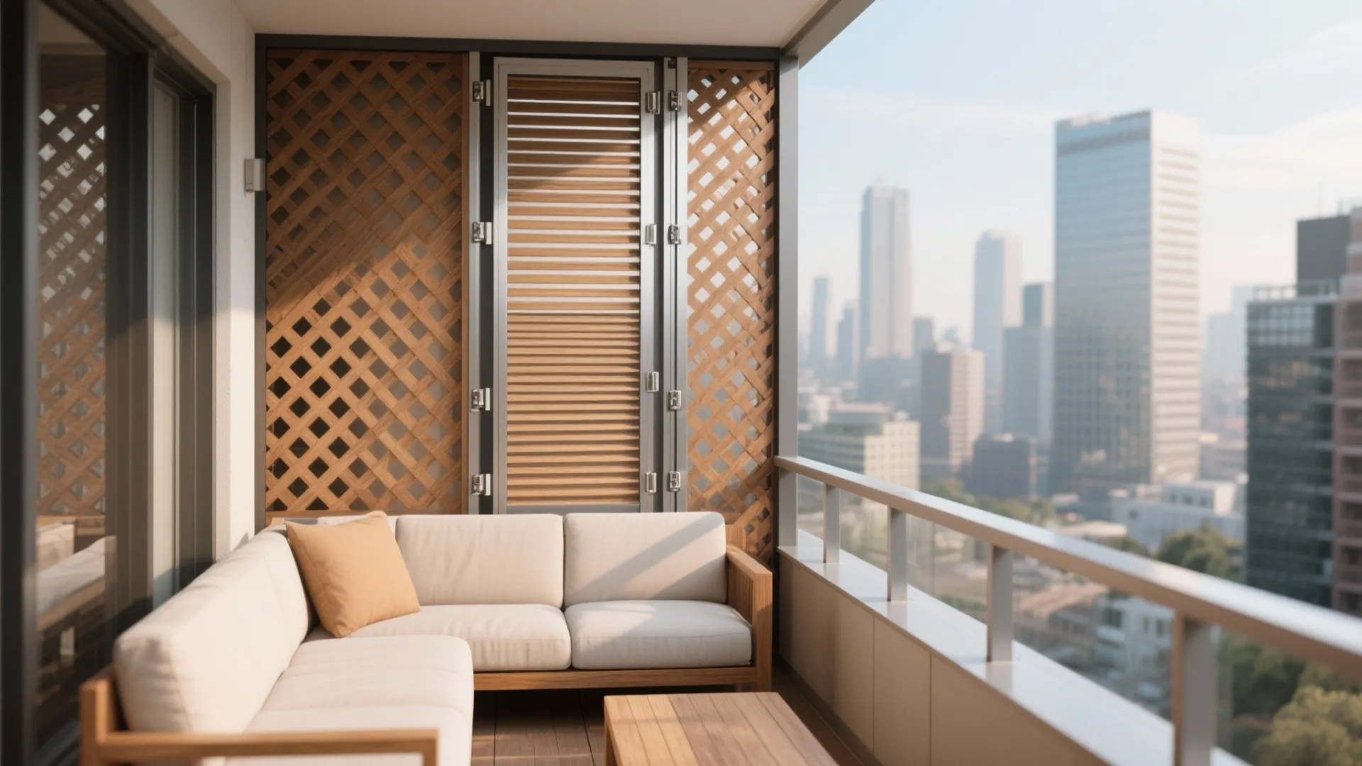 Hybrid privacy lattice with sliding panels