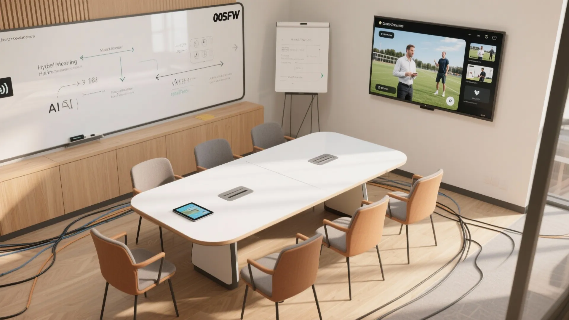 5. Hybrid meeting hub with smart surfaces