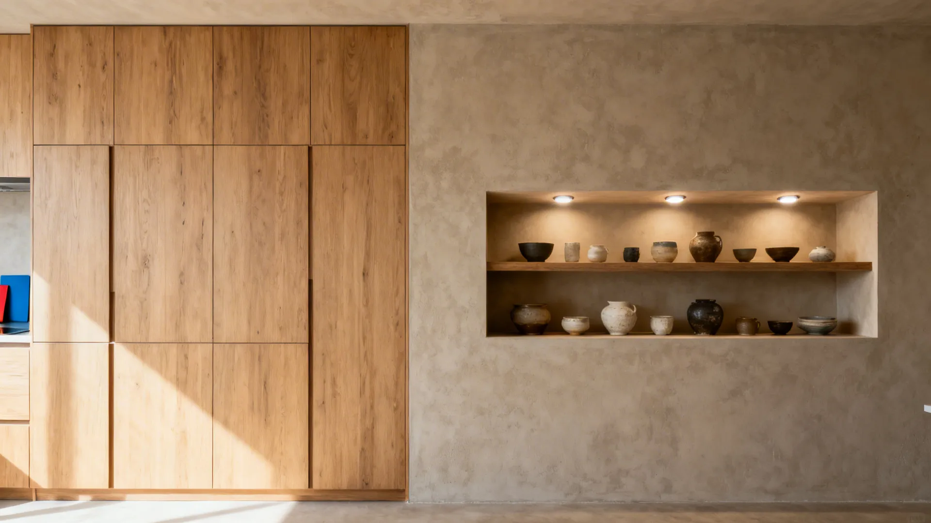 3) Hybrid “Show + Stow”: Open Niche with Hidden Bulk Storage