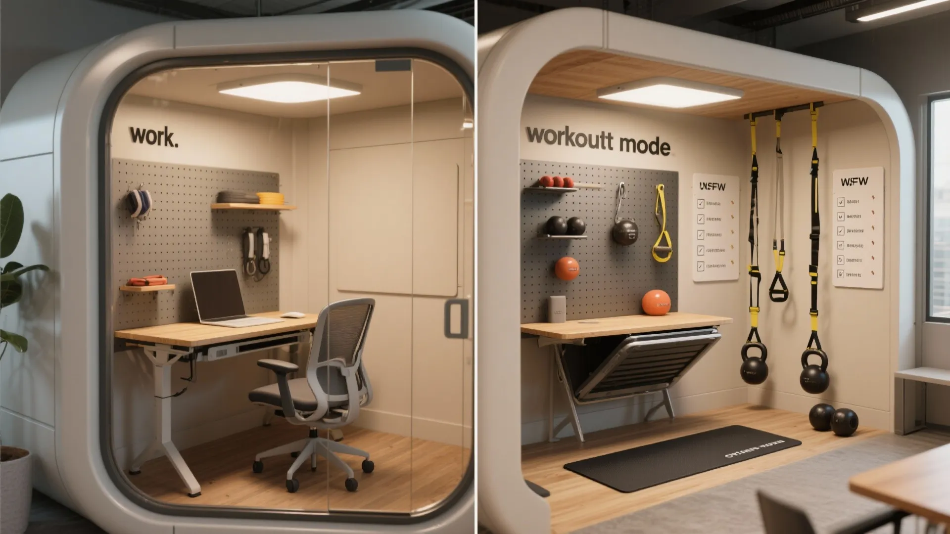 4. Hybrid Meeting-Gym: Micro Workout Pods