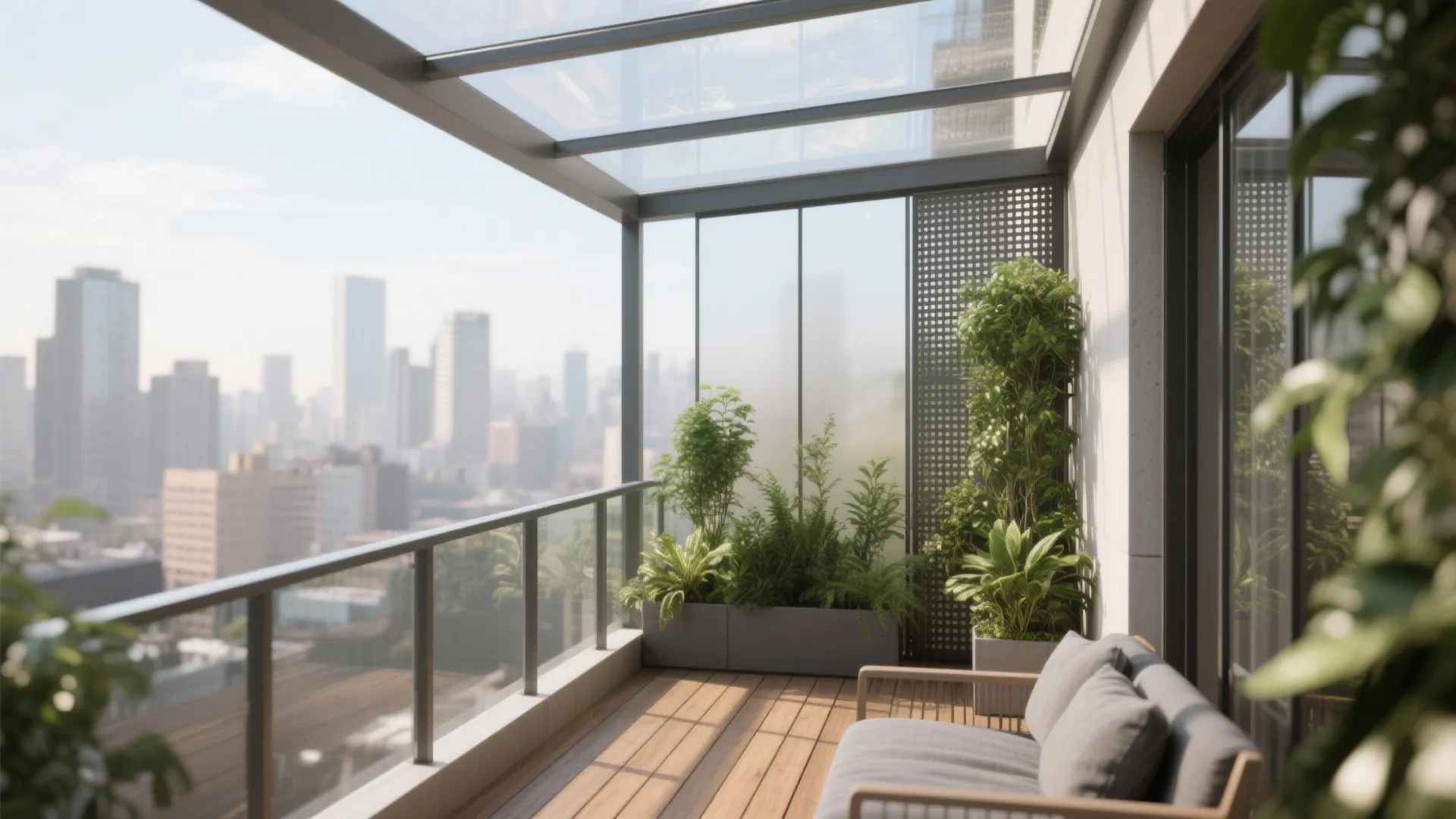 Glass + Screens + Greenery: The Hybrid Privacy Move