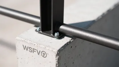 Industrial Concrete & Steel Railing Detail