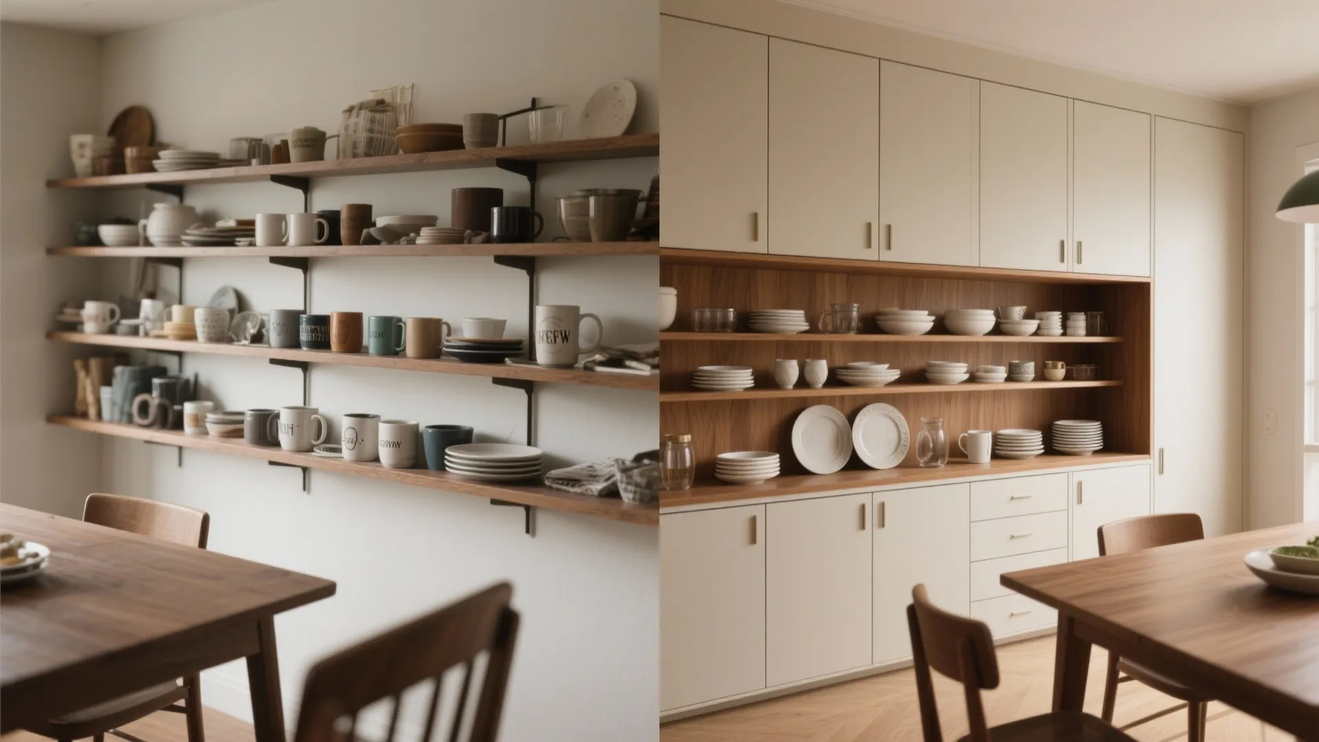 5. Hybrid shelf-cabinet combos to hide the clutter