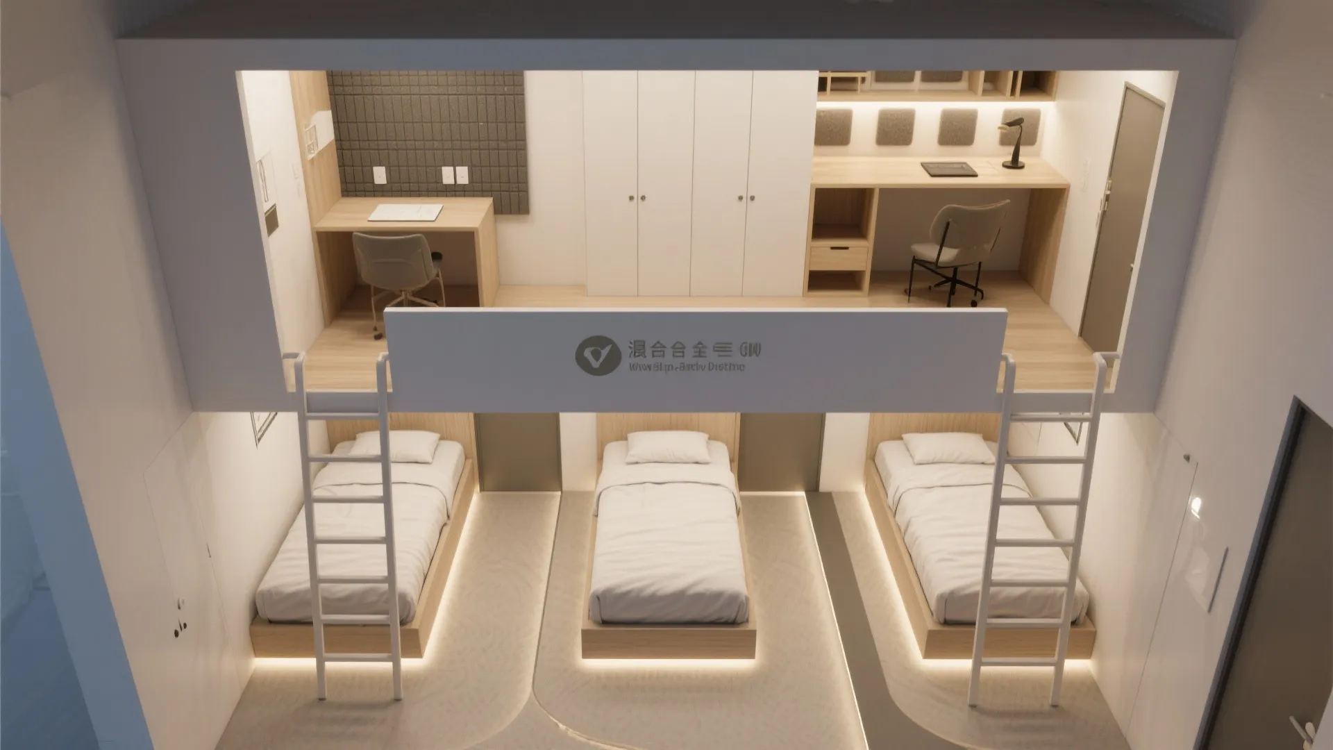 Hybrid bunk + loft: sleep three, live larger