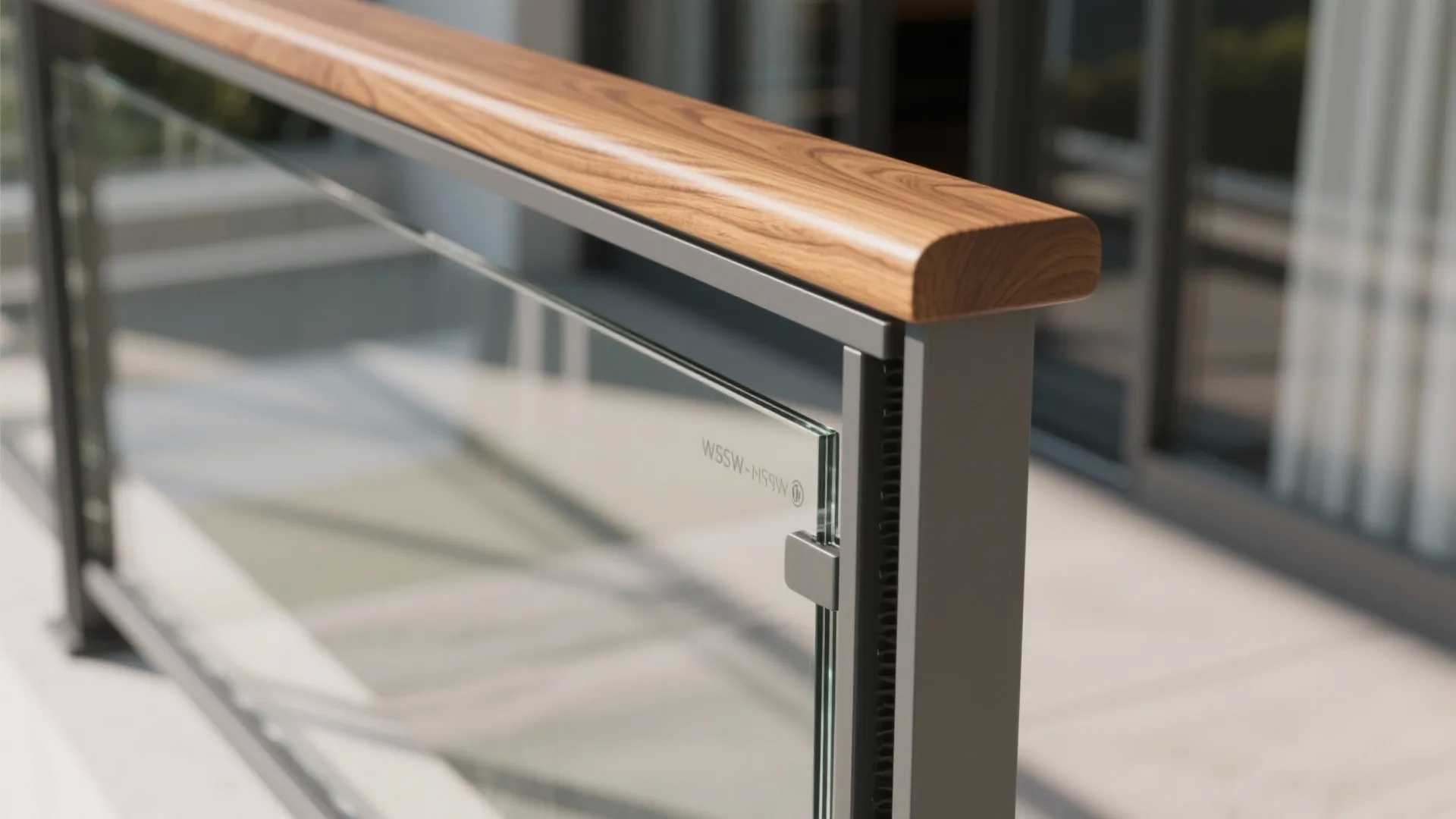 4. Hybrid Rail: Top Wood Cap with Metal or Glass Below