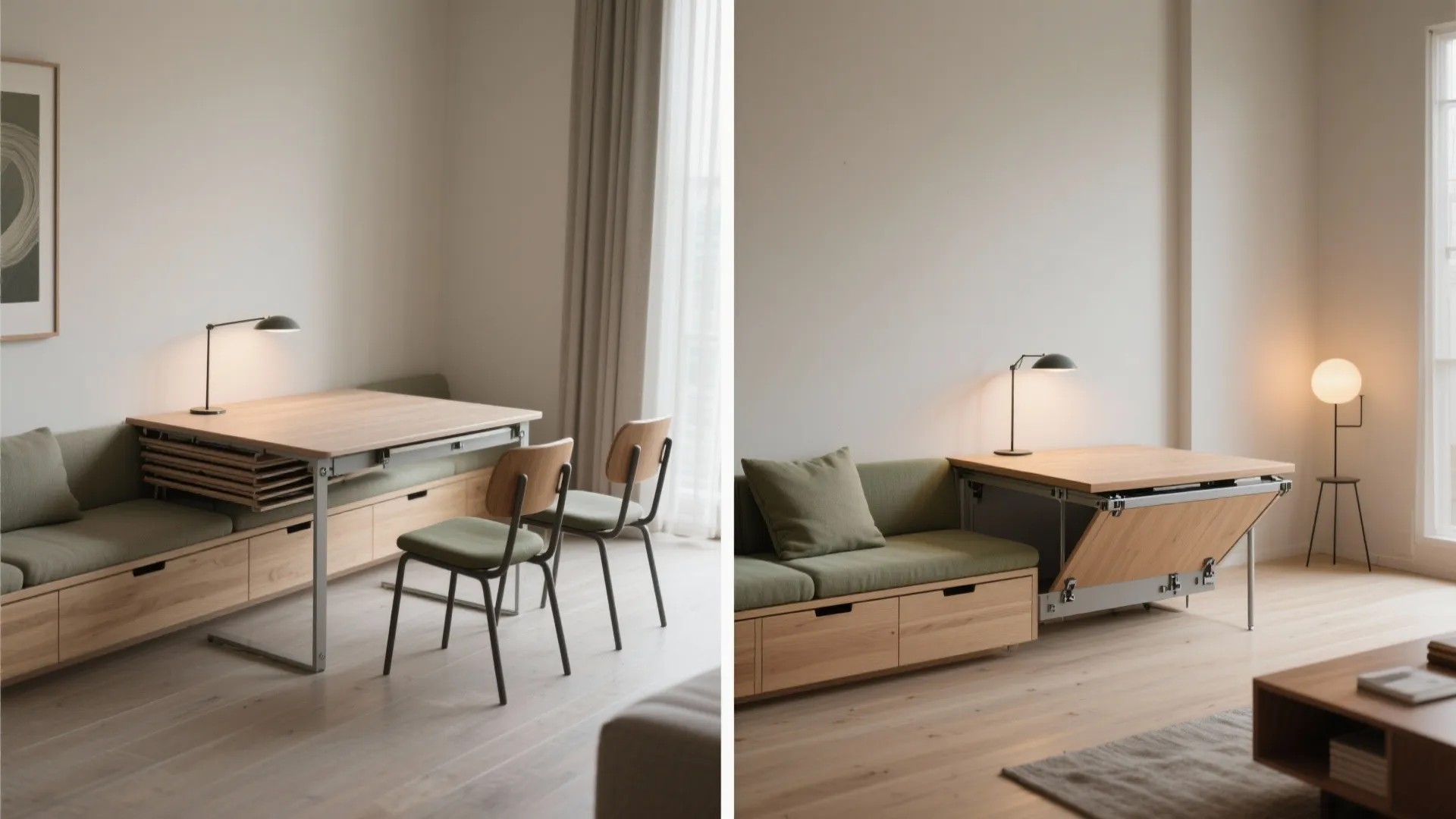 Dining Bench + Foldables: The Hybrid Zone
